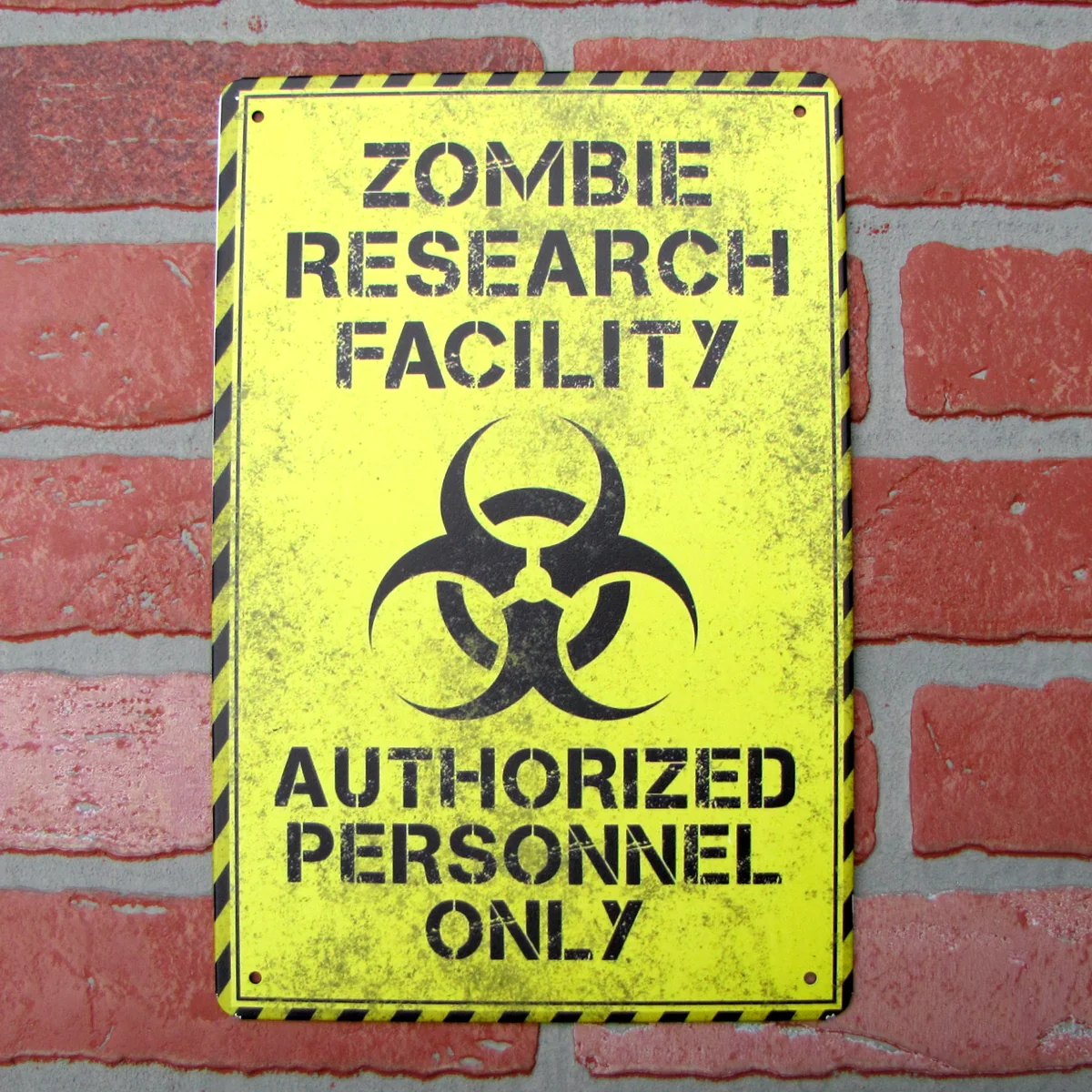 Metal Zombie Research Biohazard Wall Door Warning Sign Garage Man Cave Bar Decor - Image 4