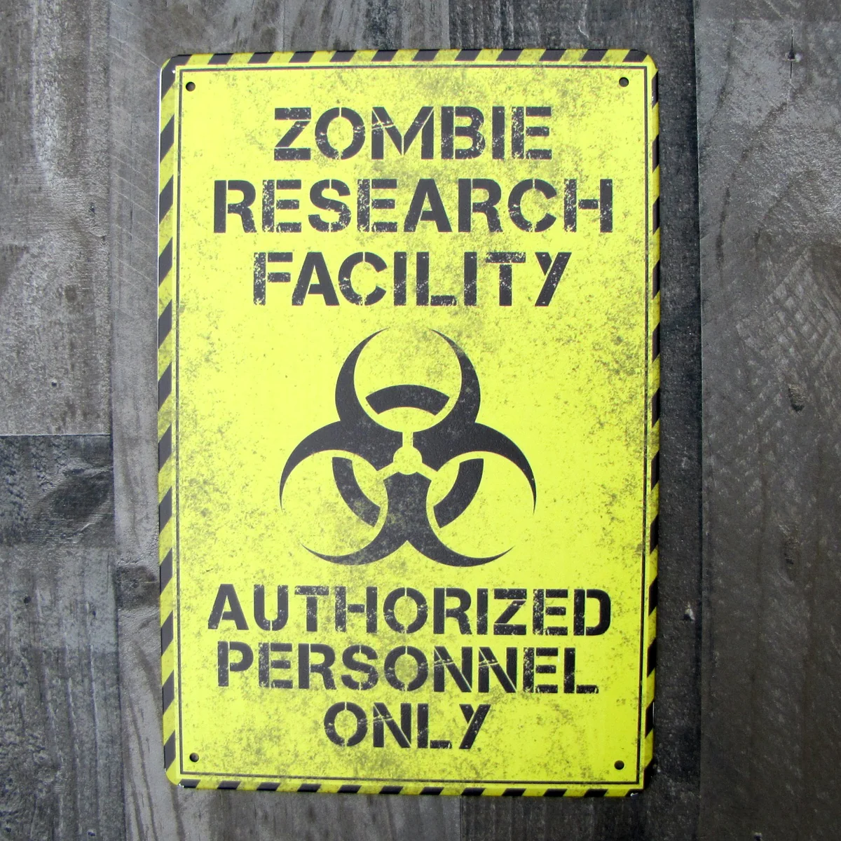 Metal Zombie Research Biohazard Wall Door Warning Sign Garage Man Cave Bar Decor - Image 5