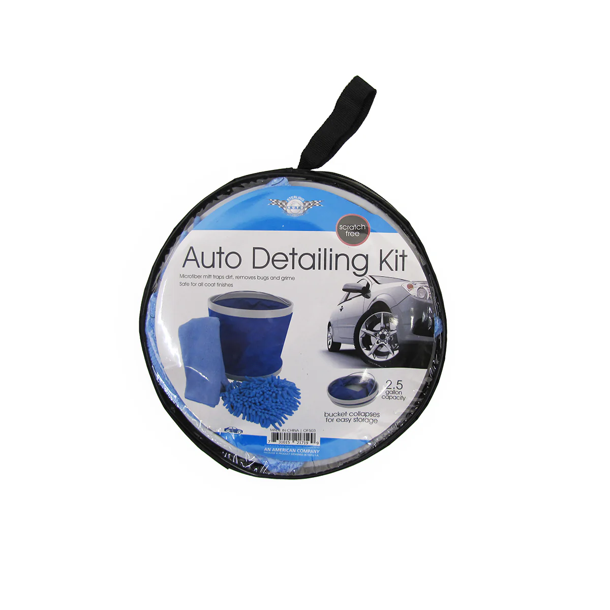 Microfiber Car Wash Detail Collapsible Bucket Mitt Kit Auto Exterior Clean Set - Image 2