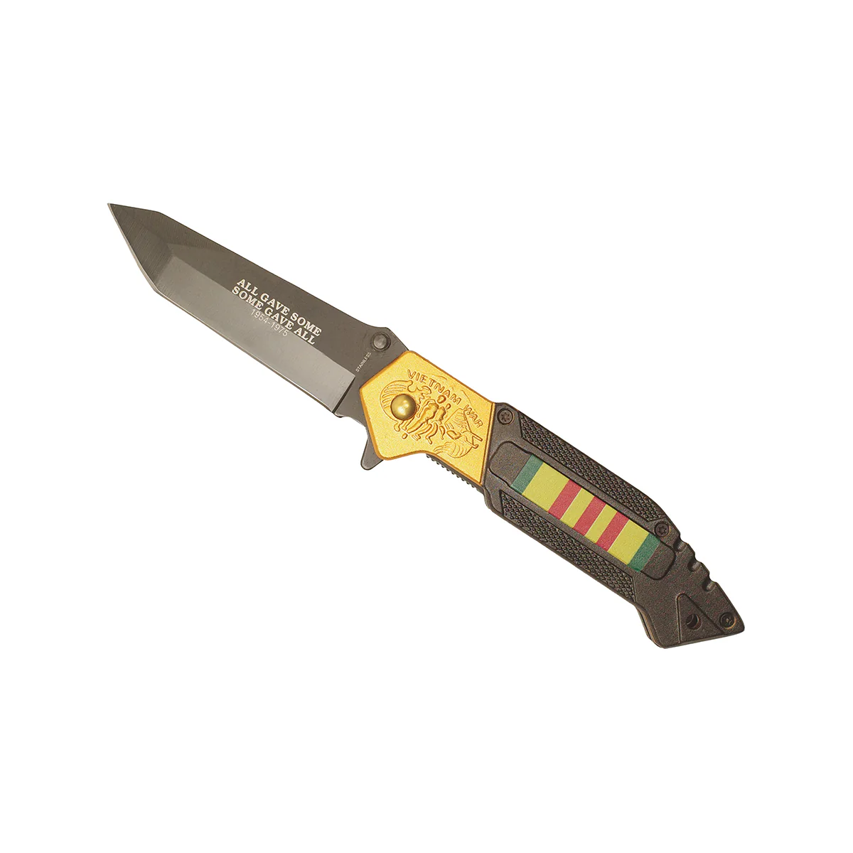 Military Vietnam War Ribbon US Army Navy USMC Men Hunting Folding Pocket Knife