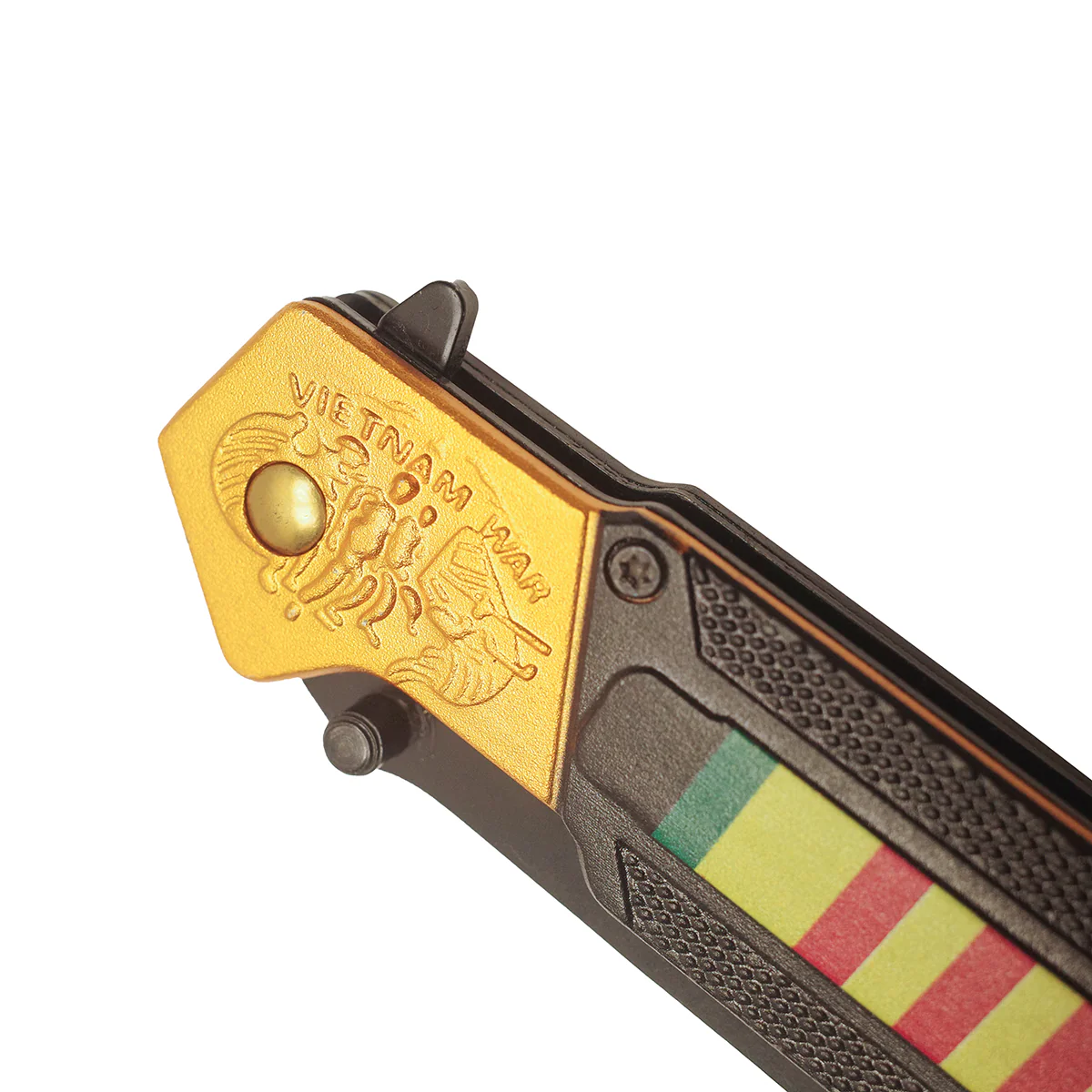 Military Vietnam War Ribbon US Army Navy USMC Men Hunting Folding Pocket Knife - Image 4