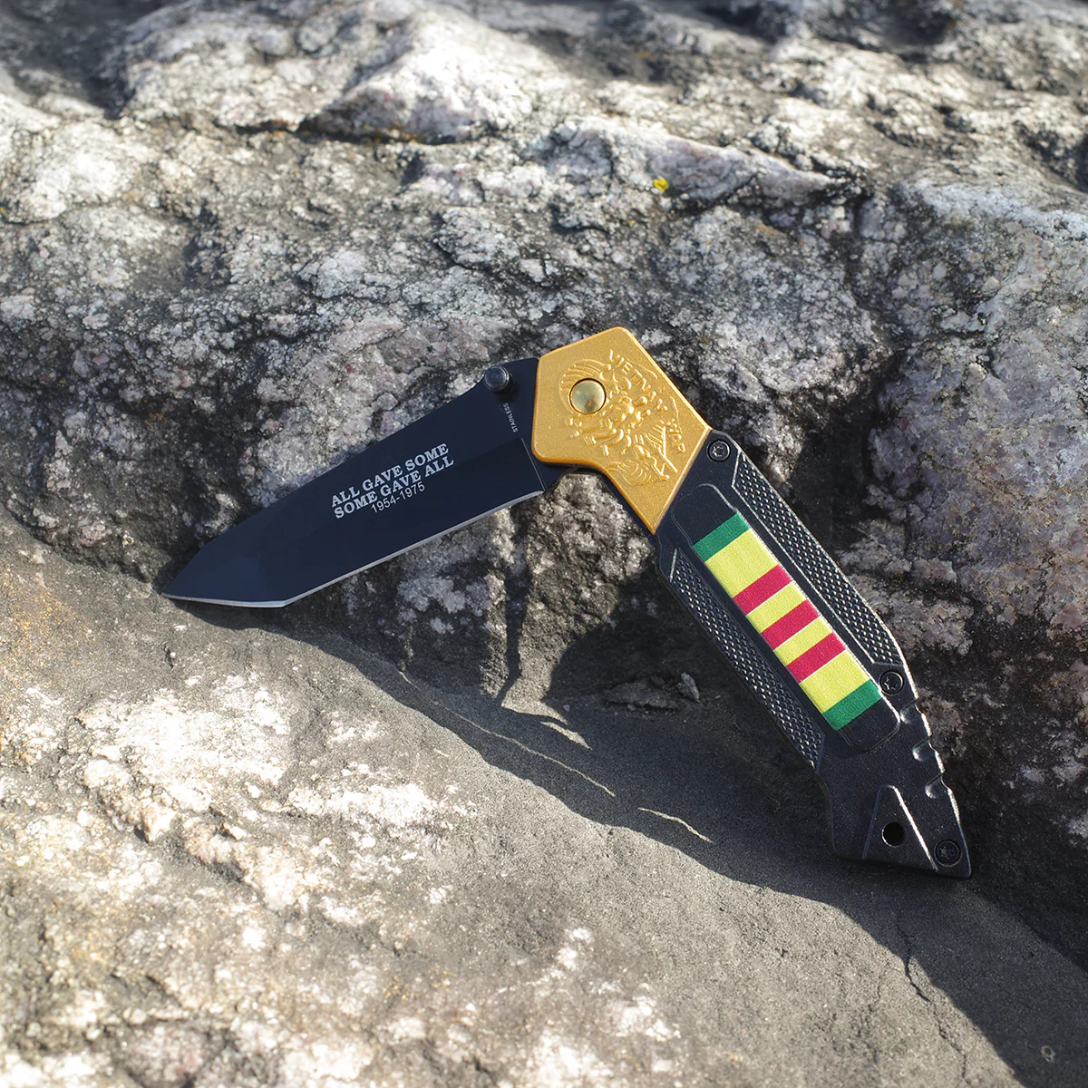 Military Vietnam War Ribbon US Army Navy USMC Men Hunting Folding Pocket Knife - Image 7