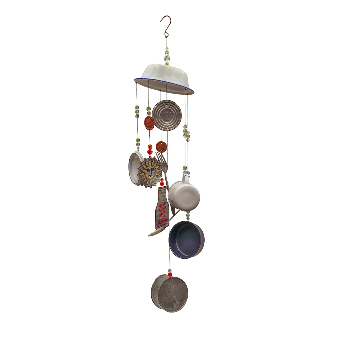 Milk Jug Indoor Outdoor Enamel Kitchen Wind Chime 3D Yard Art Garden Patio Decor