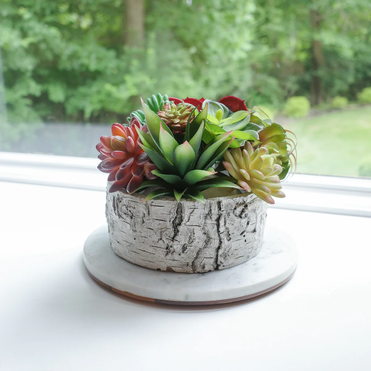 Mini Artificial Succulent Plant Fake Office Desk Garden Plastic Flower Decor - Image 5