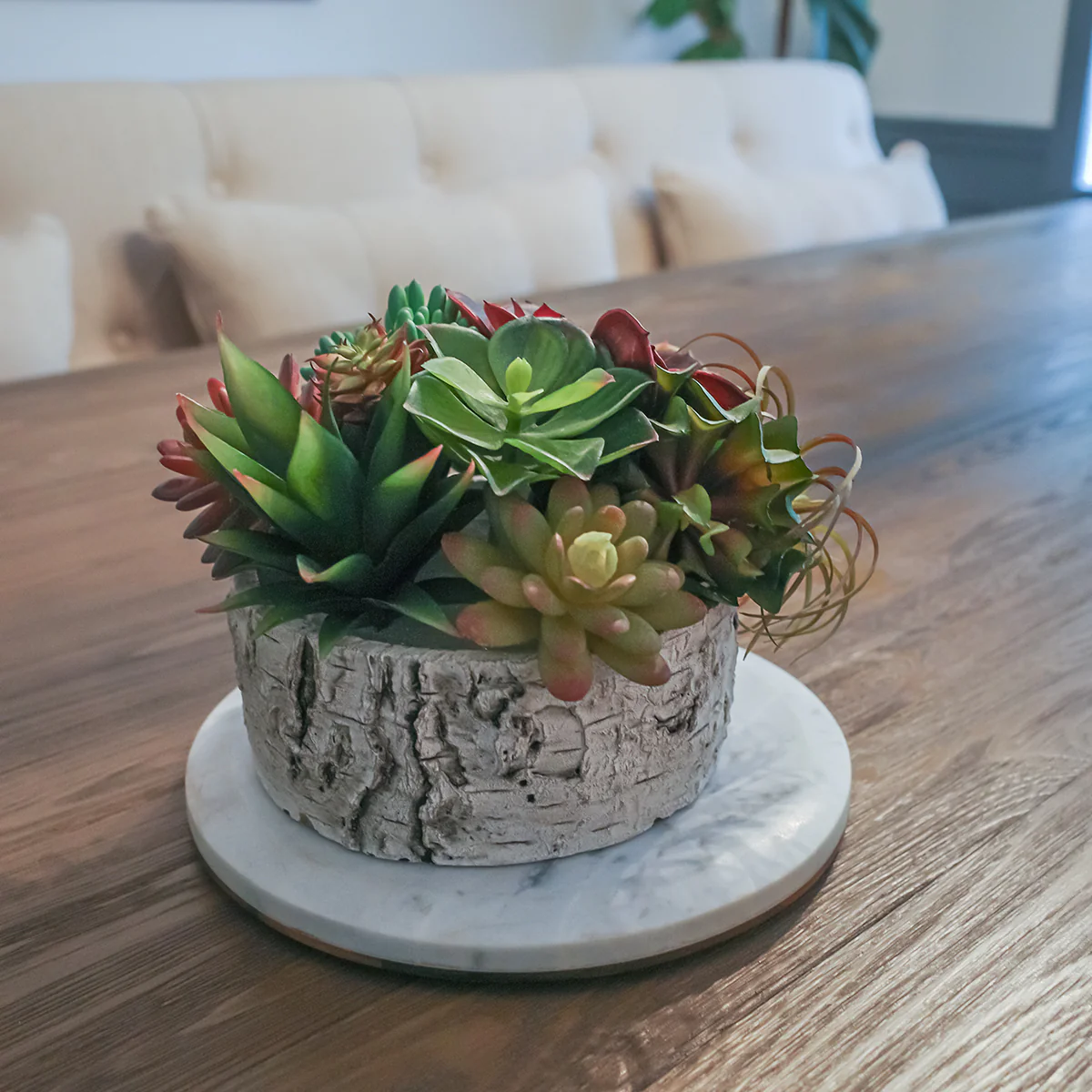 Mini Artificial Succulent Plant Fake Plastic Flower Container Garden Home Decor - Image 3