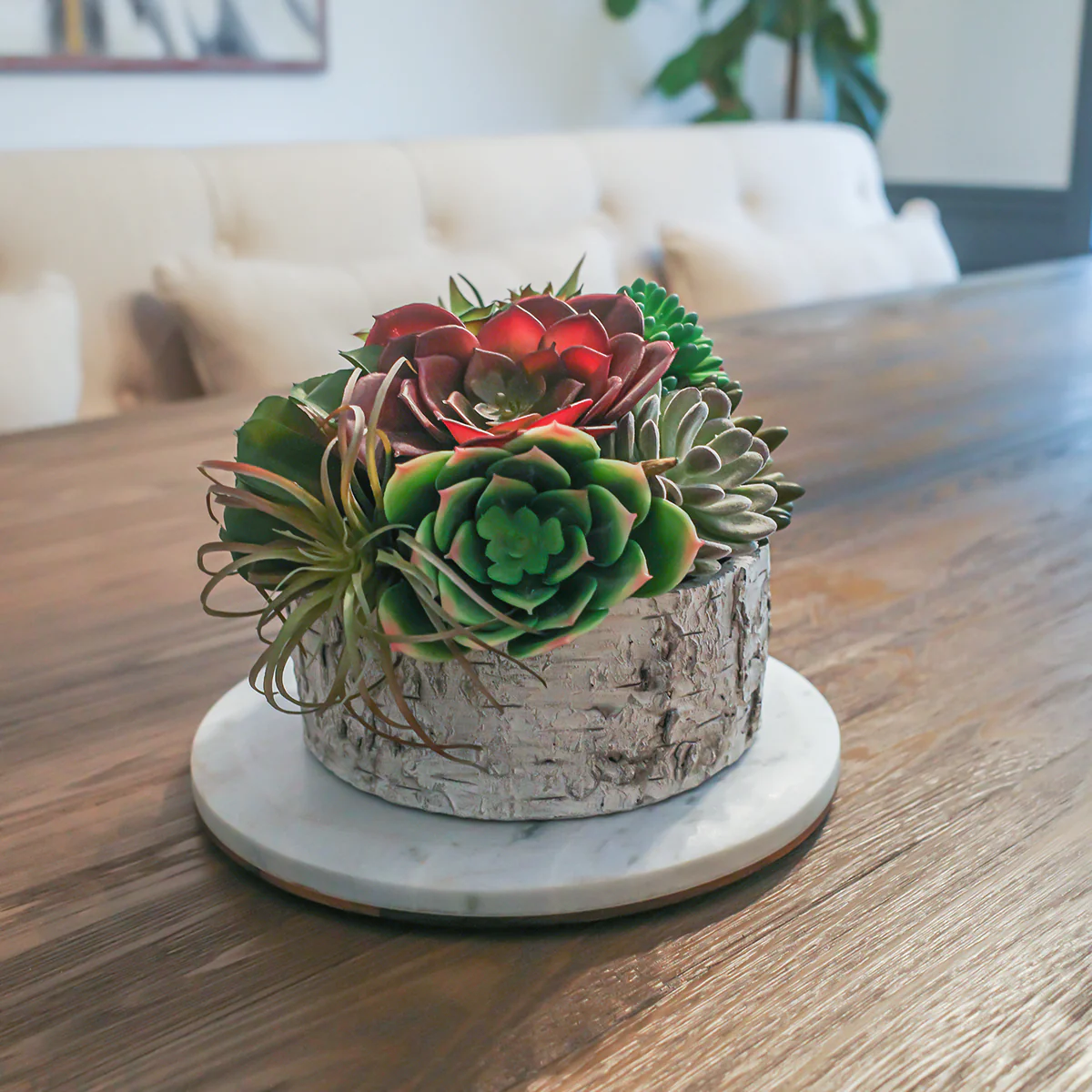 Mini Artificial Succulent Plant Fake Plastic Flower Container Garden Home Decor - Image 5