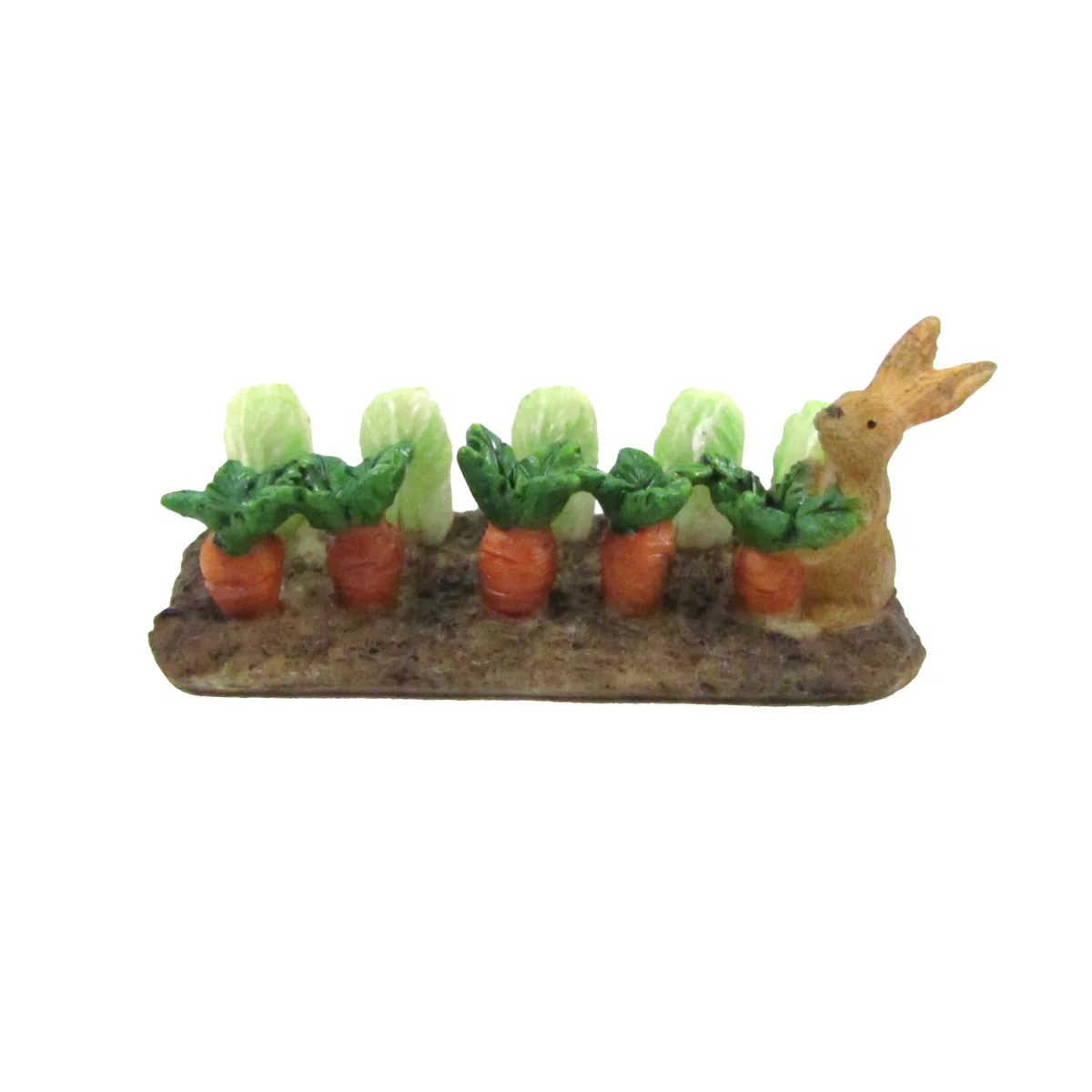 Mini Bunny Rabbit Fairy Garden Accessory Cabbage Carrot Patch Dollhouse Decor - Image 2