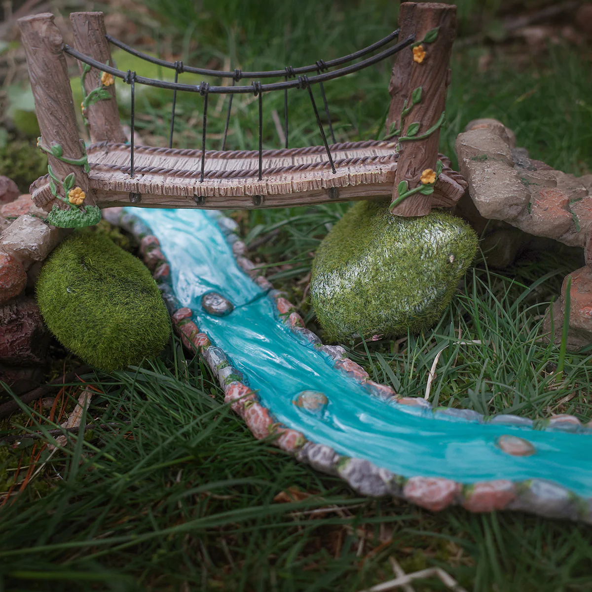 Mini Curved Stream Fairy Rock Garden Water Section 3D Dollhouse Decor Accessory - Image 5