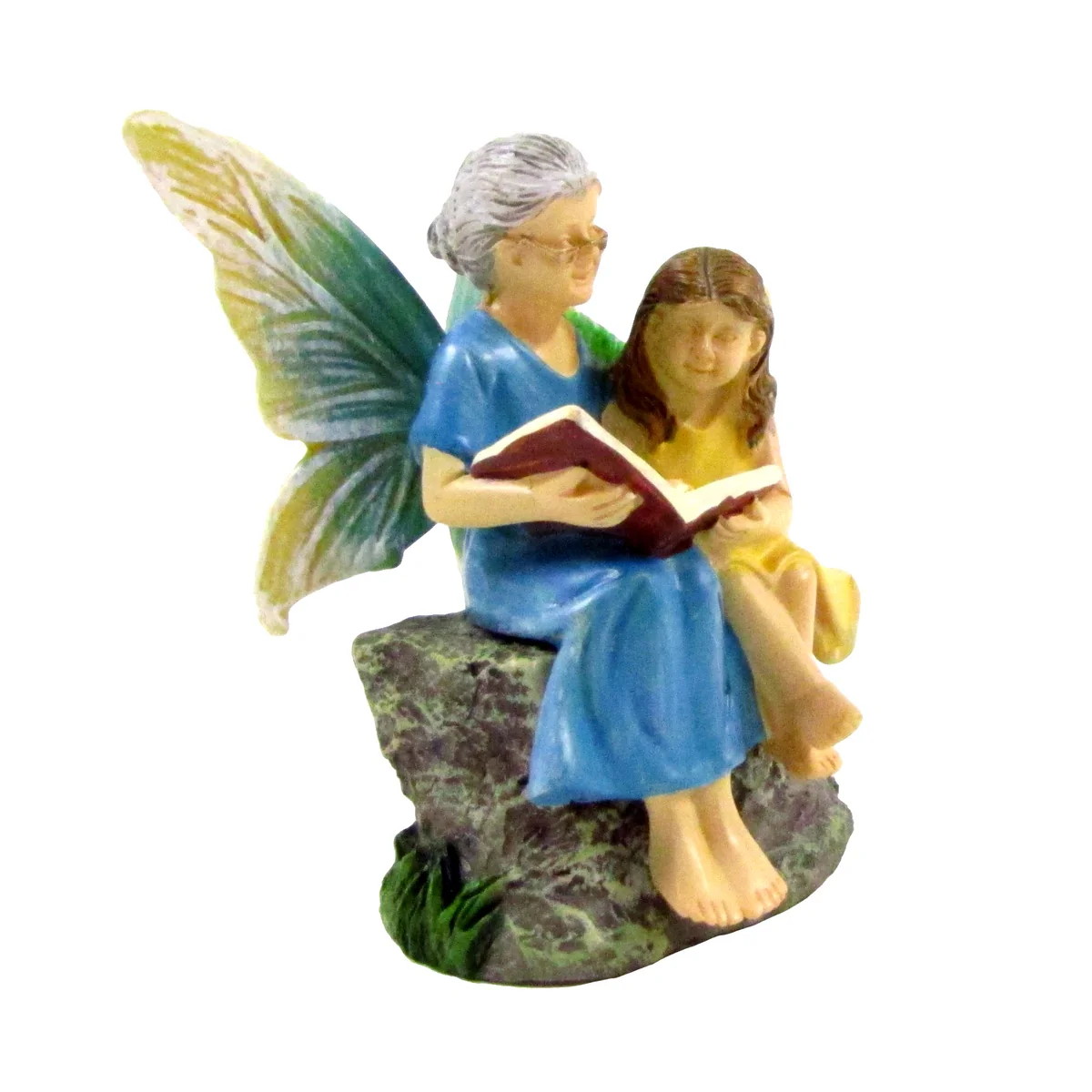 Mini Fairy Girl Grandma Reading Figurine Garden Accessory Outdoor Decor Ornament - Image 2