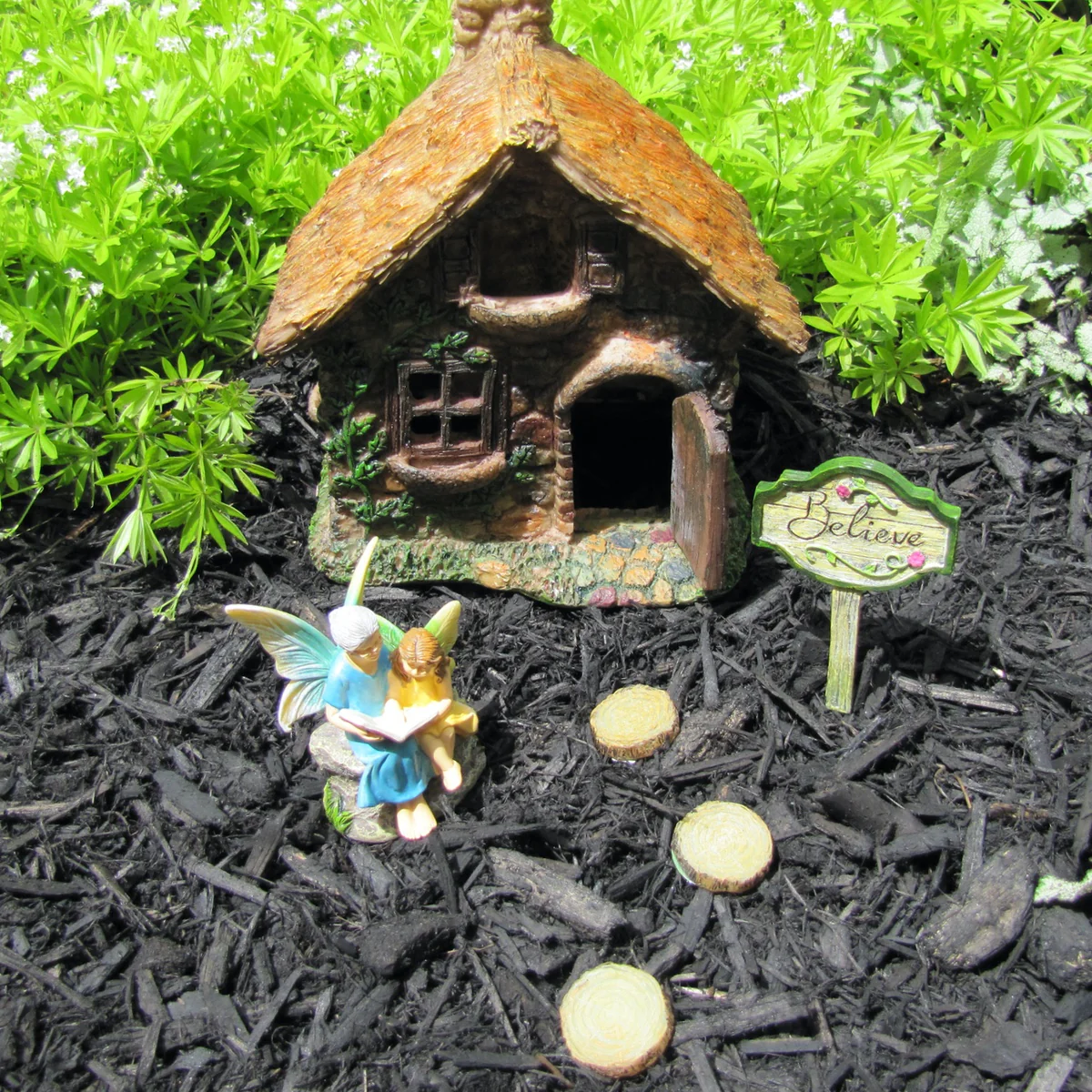 Mini Fairy Girl Grandma Reading Figurine Garden Accessory Outdoor Decor Ornament - Image 5