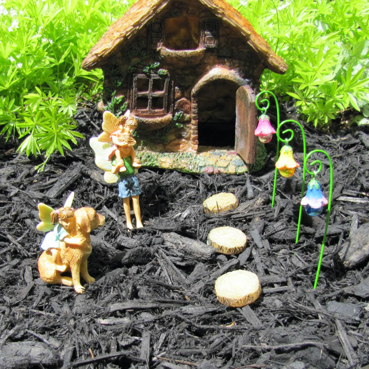 Mini Fairy Girl Riding Dog Figurine Garden Accessory Pet Ornament Outdoor Decor - Image 5