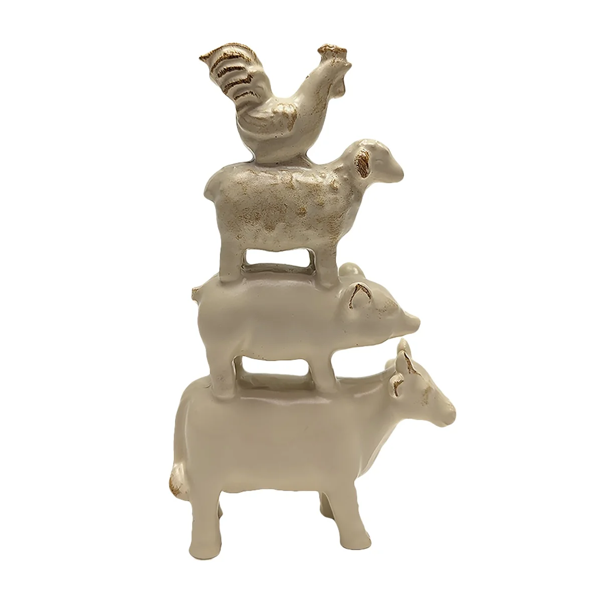 Mini Farm Stack Animals Figurine Cow Pig Farmhouse Living Room Shelf Home Decor