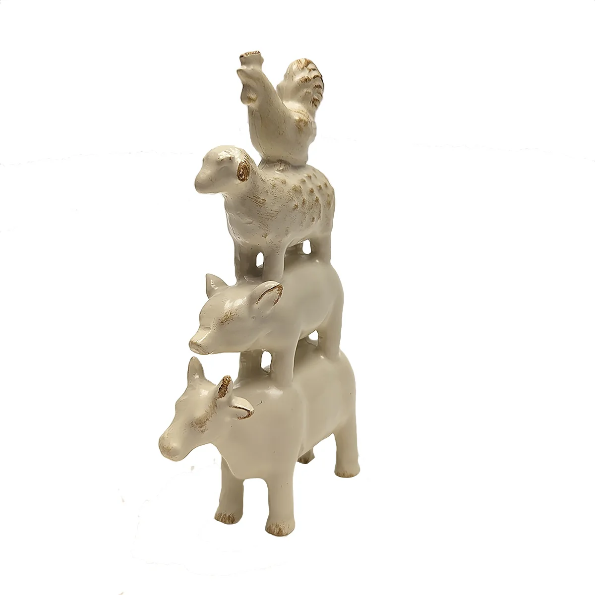 Mini Farm Stack Animals Figurine Cow Pig Farmhouse Living Room Shelf Home Decor - Image 2