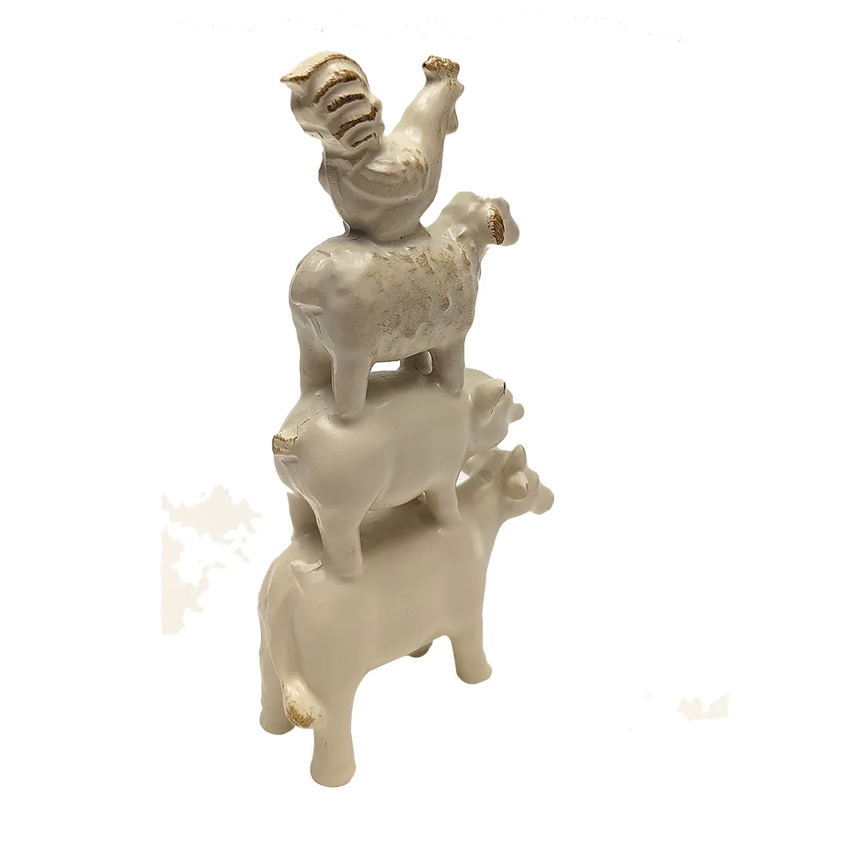 Mini Farm Stack Animals Figurine Cow Pig Farmhouse Living Room Shelf Home Decor - Image 3