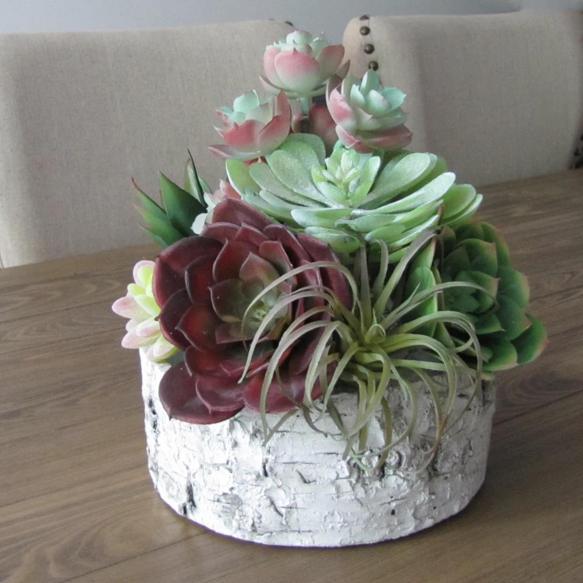 Mini Faux Succulent Plant Artificial Office Desk Garden Plastic Foliage Decor - Image 2