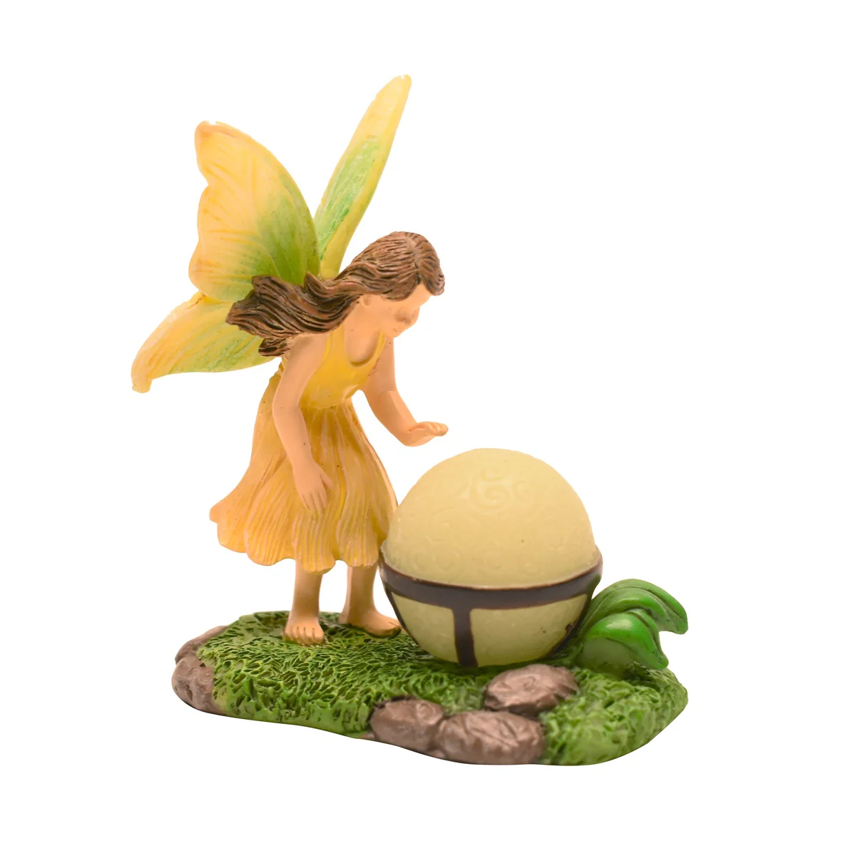 Mini Glowing Orb Fairy Girl Garden Figurine Glow Dark Dollhouse Decor Accessory