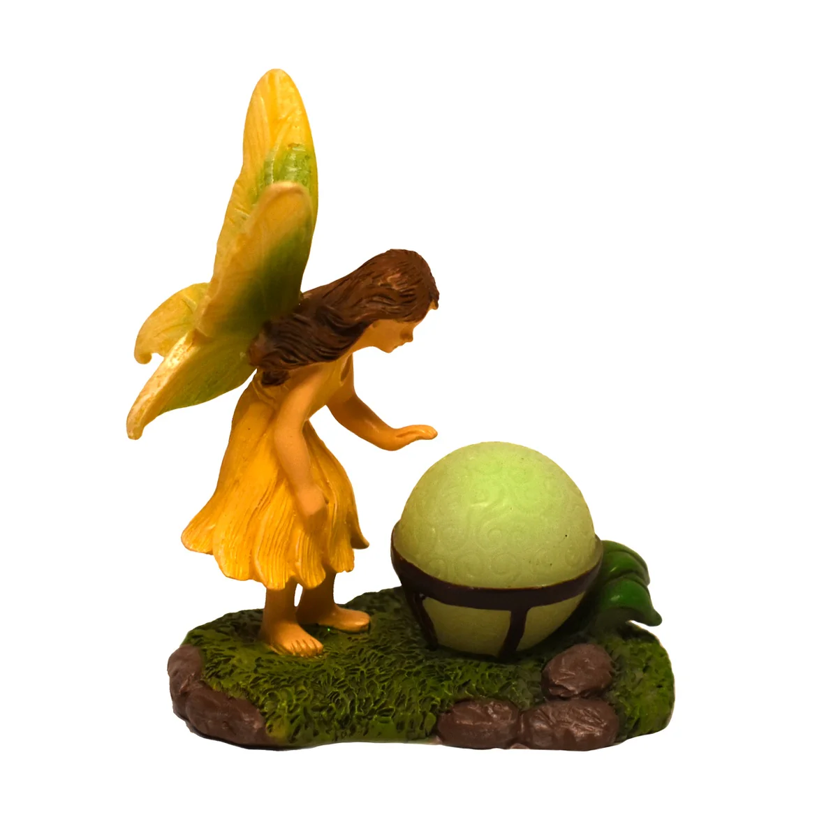 Mini Glowing Orb Fairy Girl Garden Figurine Glow Dark Dollhouse Decor Accessory - Image 3