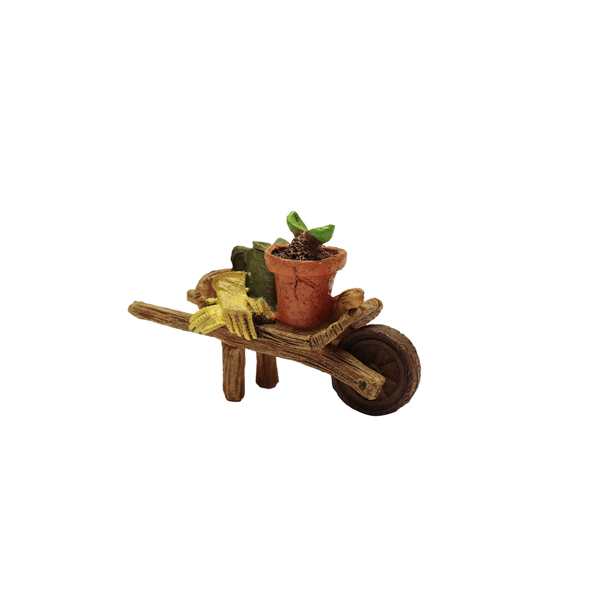 Mini Outdoor Garden Wheelbarrow Hand Tools Fairy Dollhouse Yard Decor Accessory