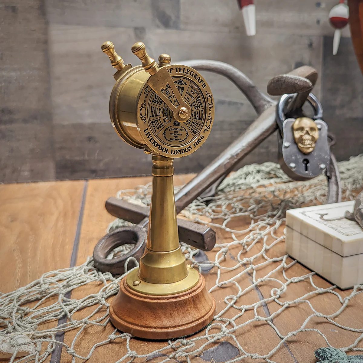 Mini Ship Engine Telegraph Antique Style Table Top Maritime Nautical Home Decor - Image 5