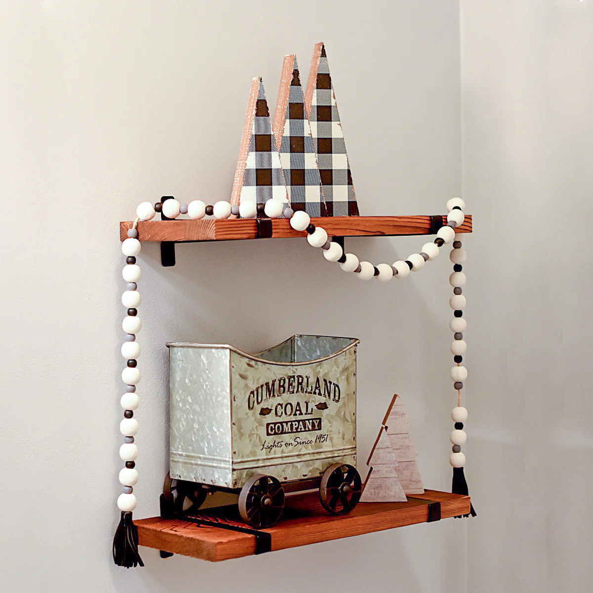 Mini Shiplap White Wood Trees Farmhouse Christmas Decorations Holiday Home Decor - Image 4