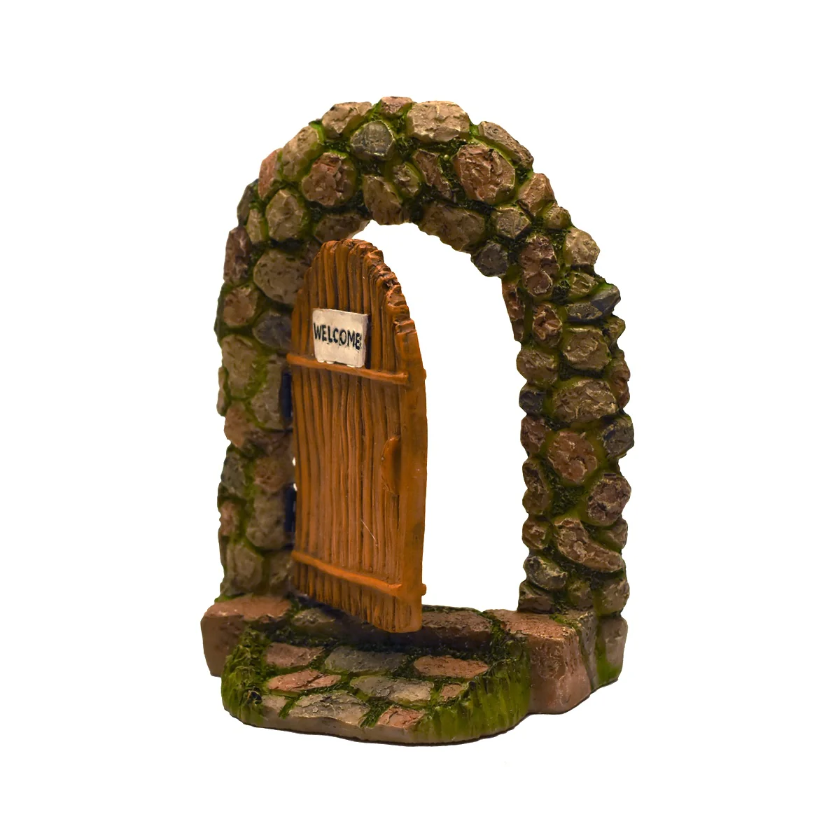 Mini Stone Doorway Fairy Garden Welcome Door Miniature Dollhouse Decor Accessory - Image 2