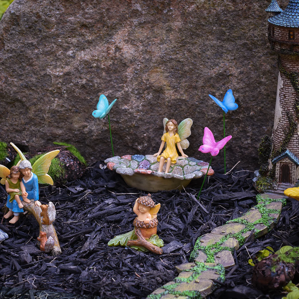 Miniature 3pc Butterfly Outdoor Fairy Garden Dollhouse Landscape Mini Yard Decor - Image 4