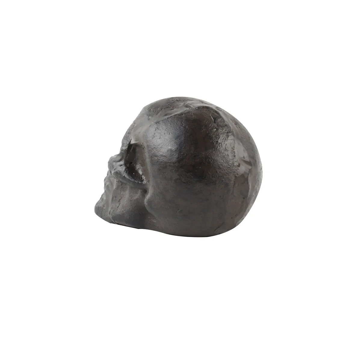 Miniature Biker Skull Figurine Mini Cast Iron Paperweight Heavyweight Desk Decor - Image 3