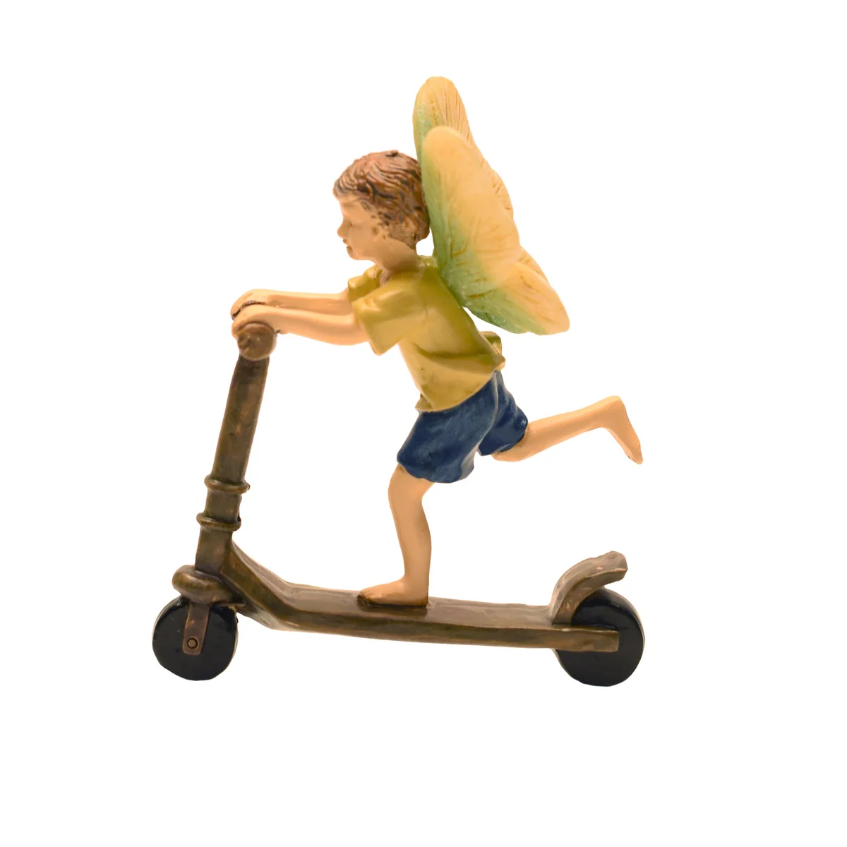 Miniature Fairy Boy Riding Scooter Garden Figurine Dollhouse Accessory Decor - Image 3