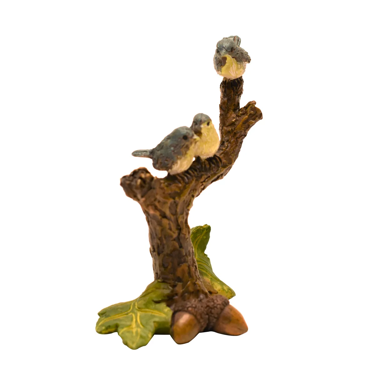 Miniature Fairy Garden 3 Bluebirds Tree Limb Dollhouse Landscape Decor Accessory - Image 2