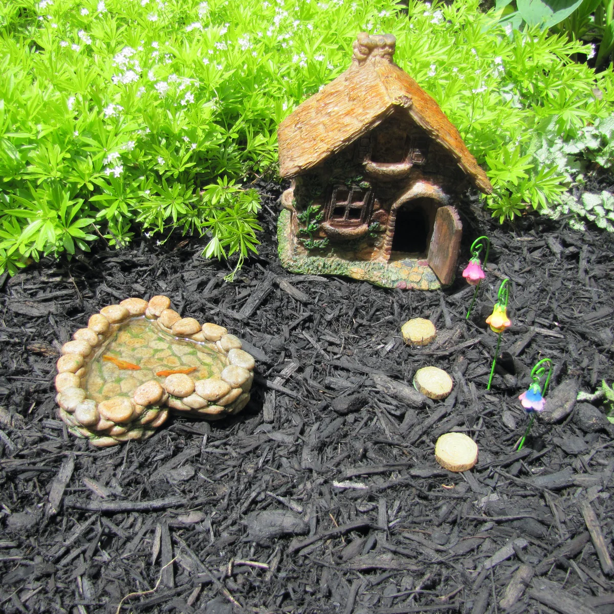 Miniature Fairy Garden Stone Koi Fish Pond Landscape Decor Dollhouse Accessory - Image 4