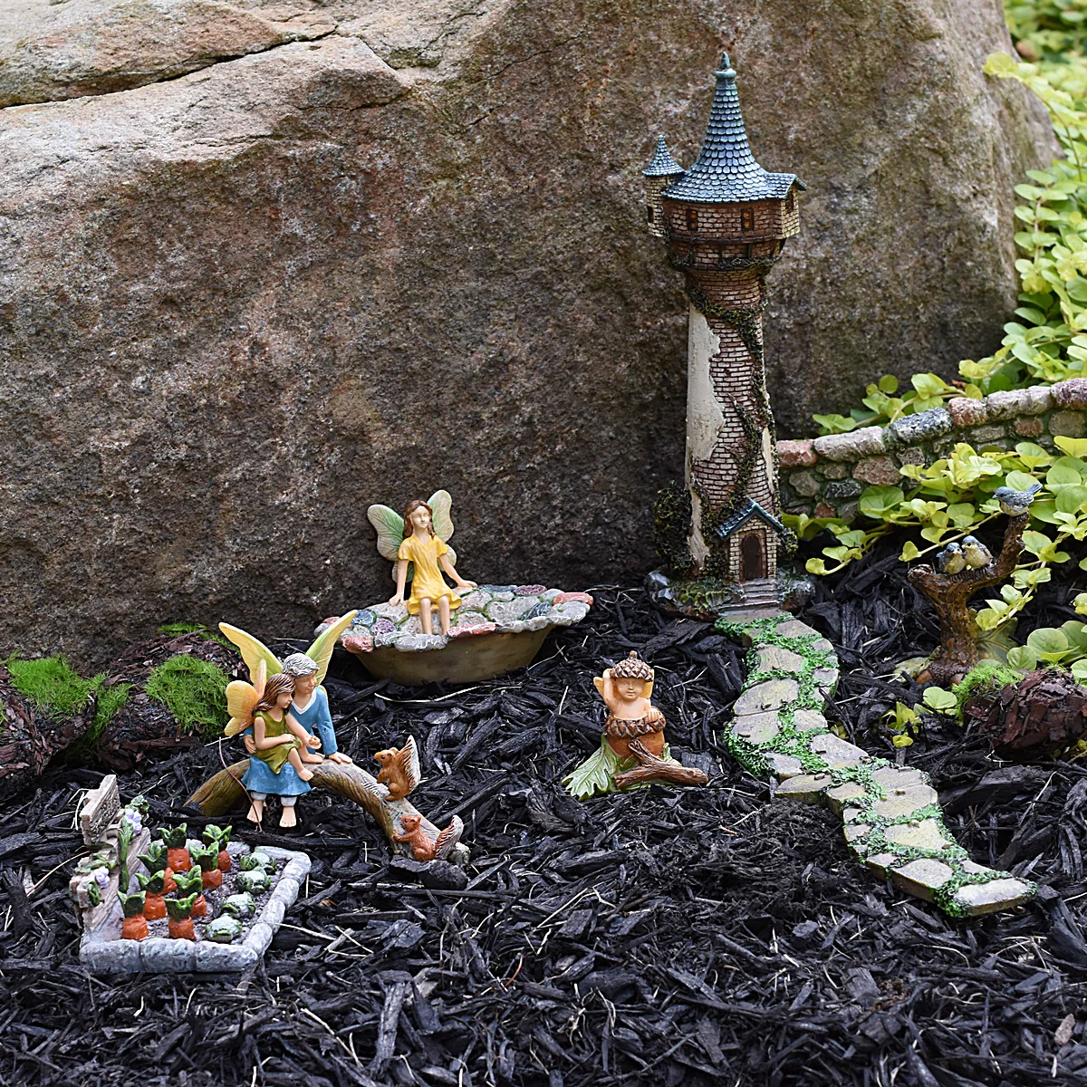 Miniature Fairy Girl Stone Pond Garden Ornament Mini Dollhouse Decor Accessory - Image 3