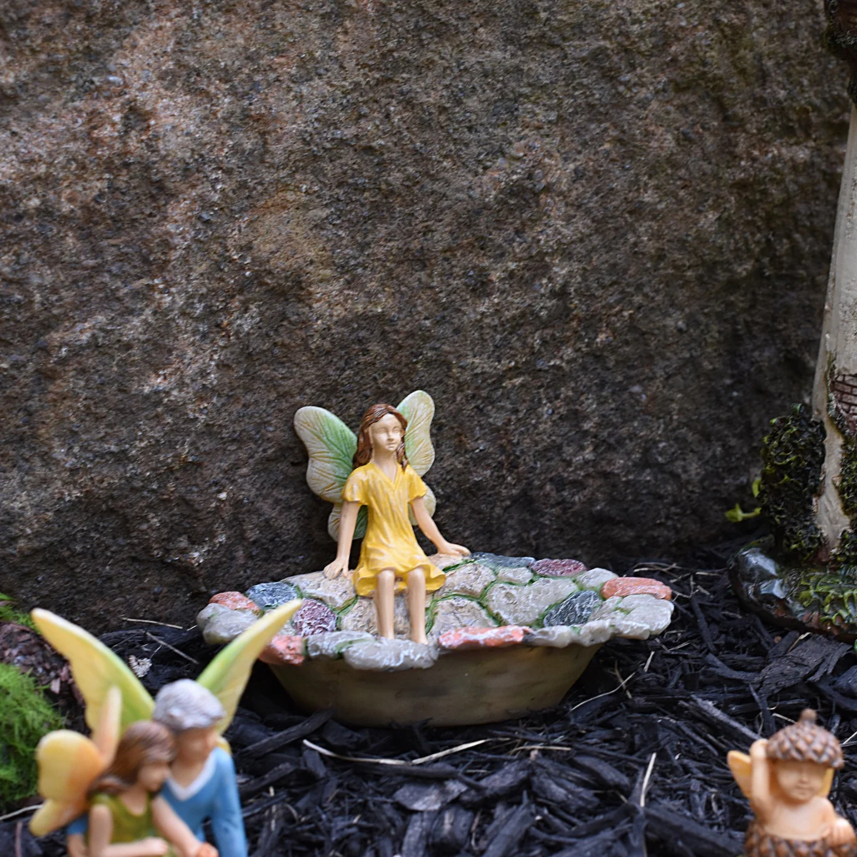 Miniature Fairy Girl Stone Pond Garden Ornament Mini Dollhouse Decor Accessory - Image 4