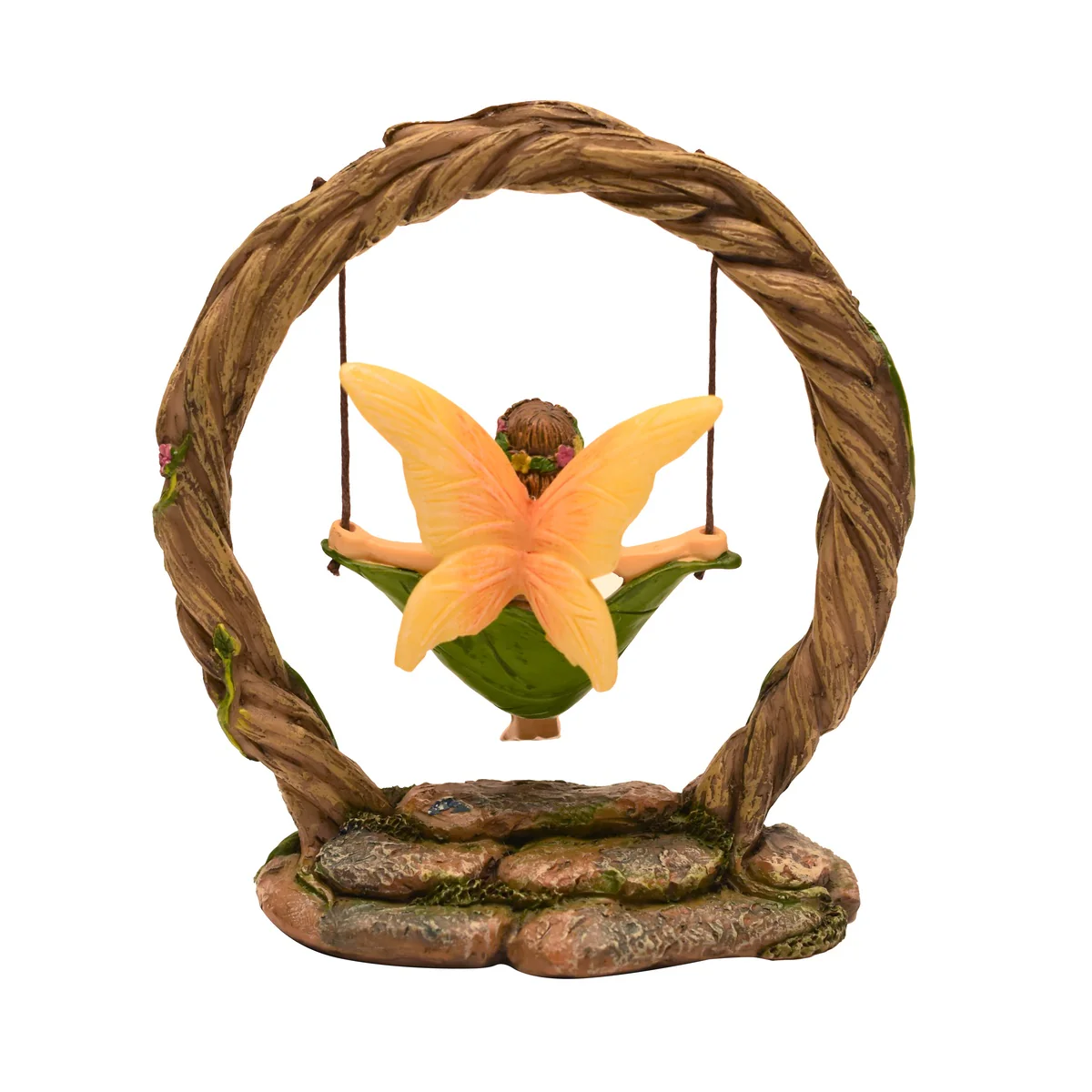 Miniature Fairy Girl Swing Stone Arch Figurine Garden Dollhouse Decor Accessory - Image 3