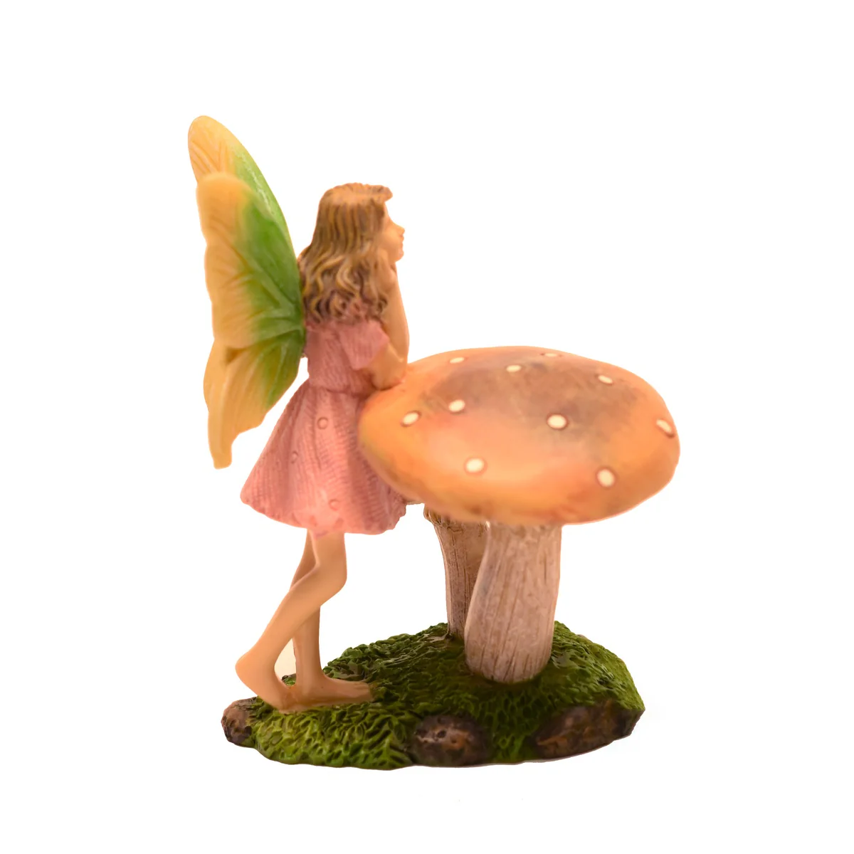 Miniature Mushroom Fairy Girl Figurine Outdoor Dollhouse Garden Accessory Decor - Image 2