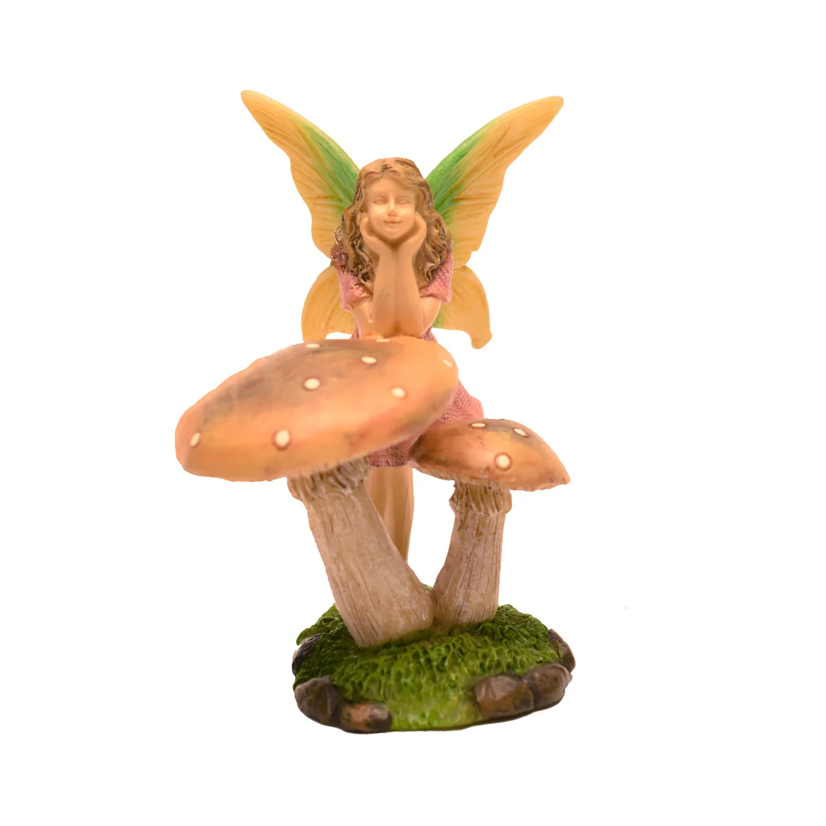 Miniature Mushroom Fairy Girl Figurine Outdoor Dollhouse Garden Accessory Decor - Image 3