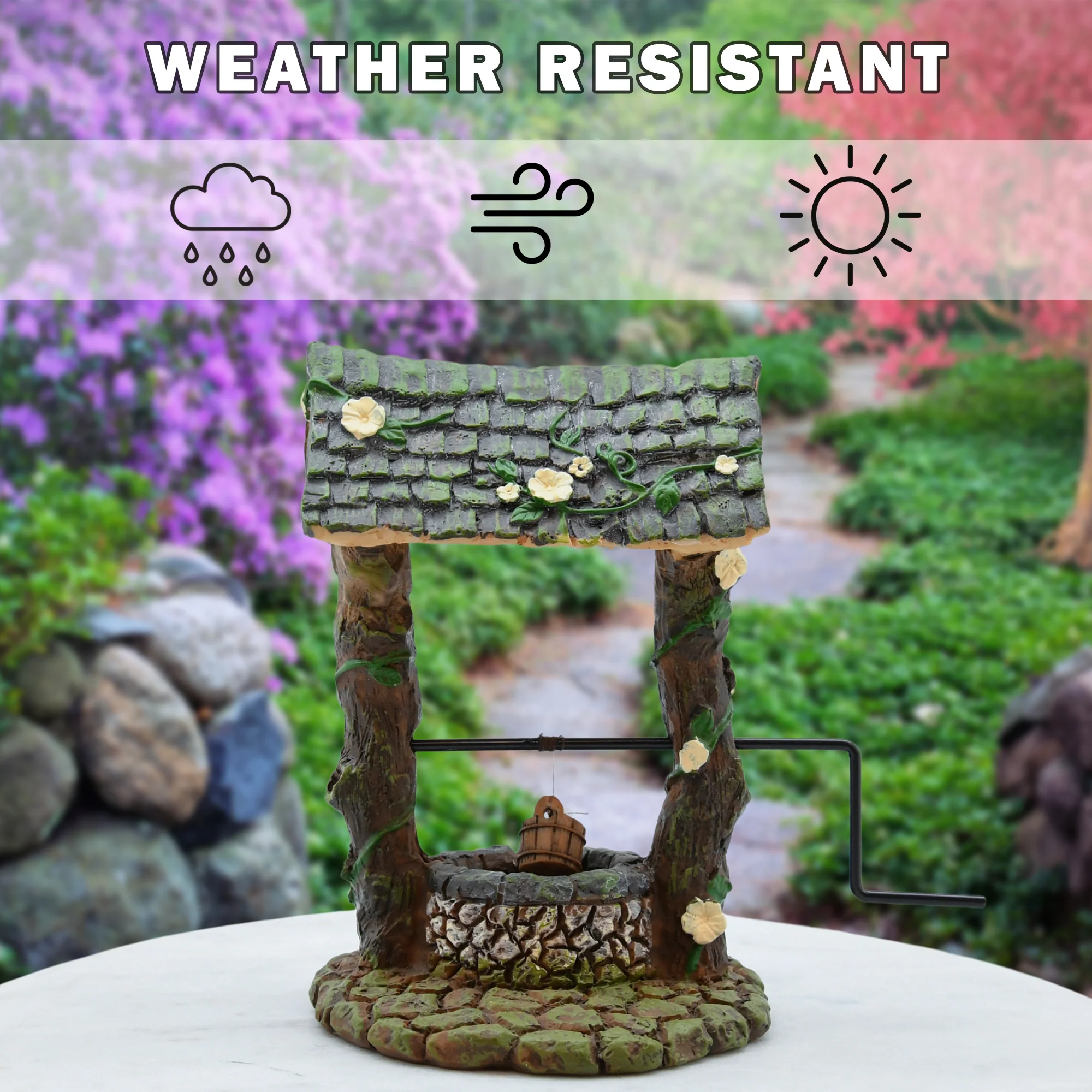 Mini Wishing Water Well Fairy Garden Ornament Dollhouse Figurines House Decor - Image 3