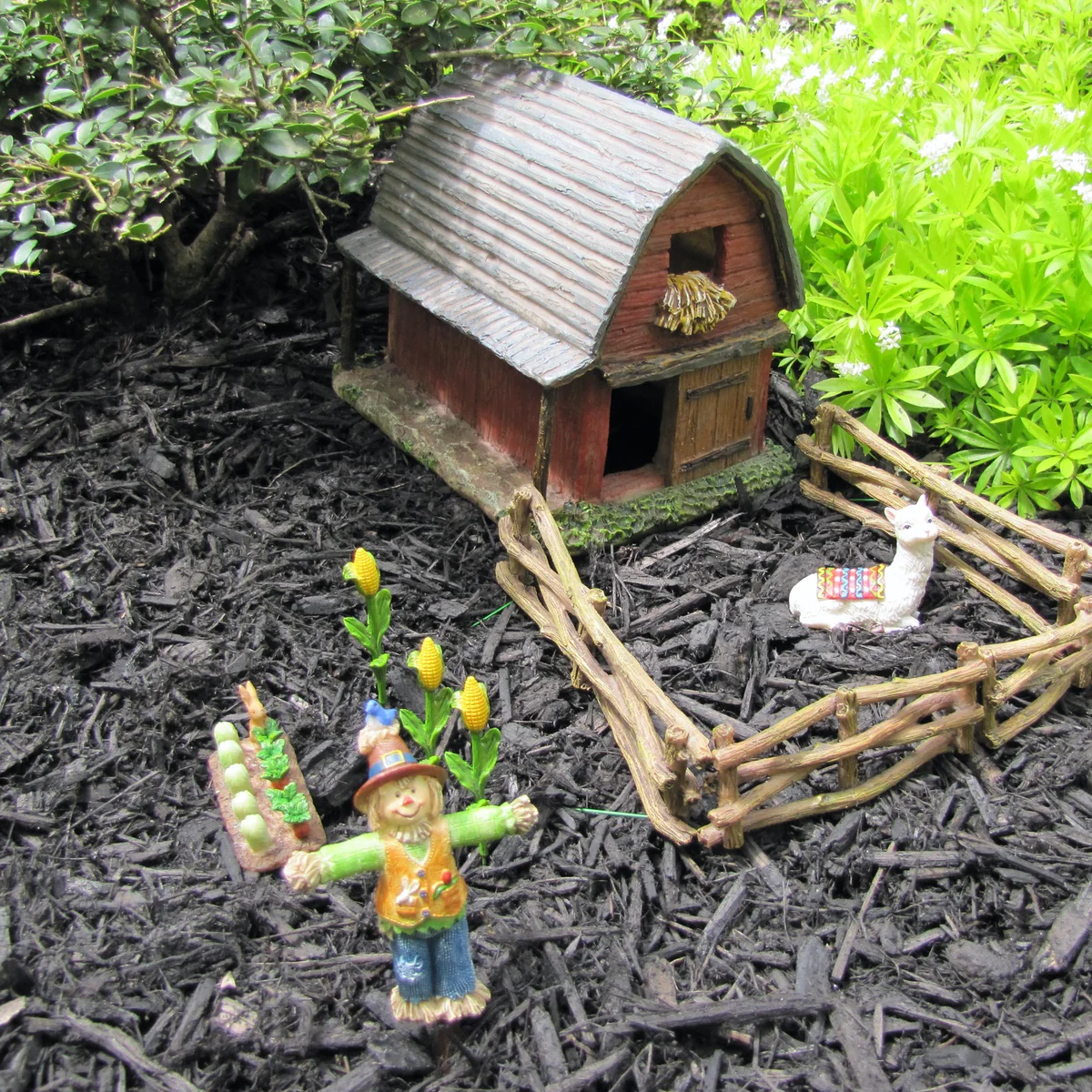 Miniature Red Barn Fairy Garden Accessory Dollhouse Decor Outdoor Gnome Ornament - Image 6