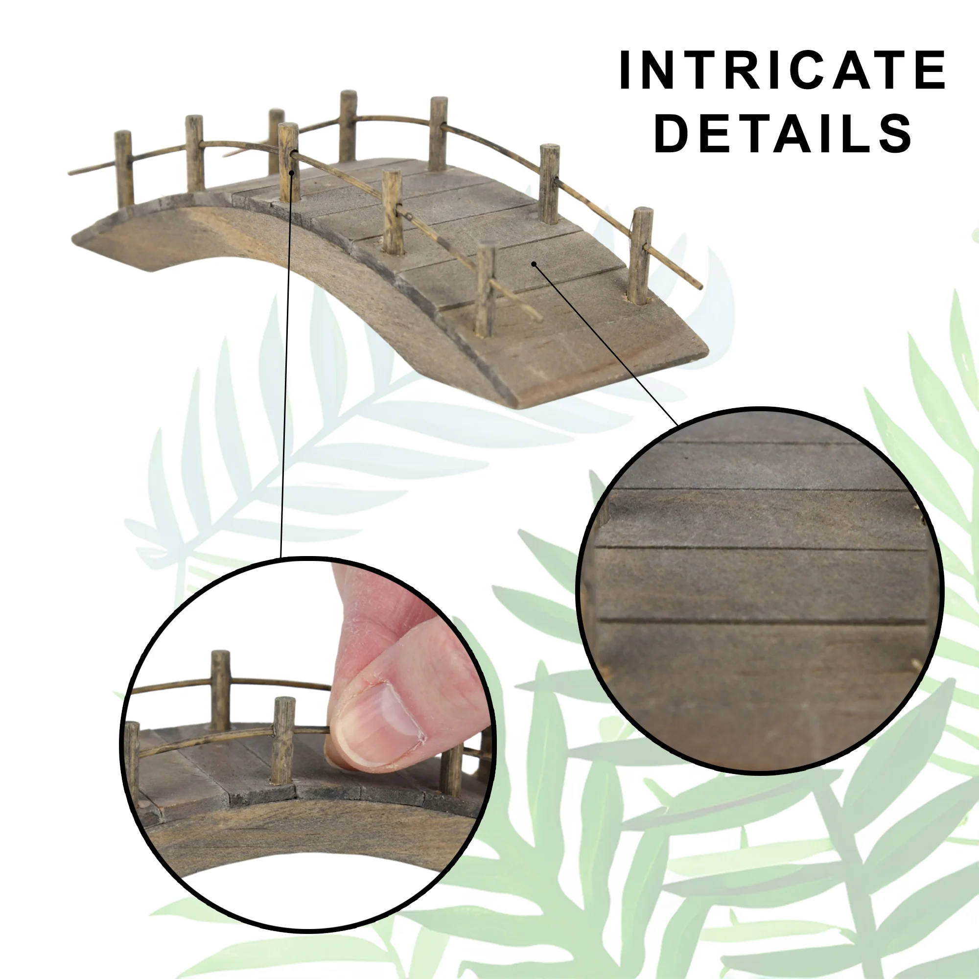Miniature Wooden Fairy Garden Bridge Dollhouse Accessories Yard Outdoor Decor - Image 4