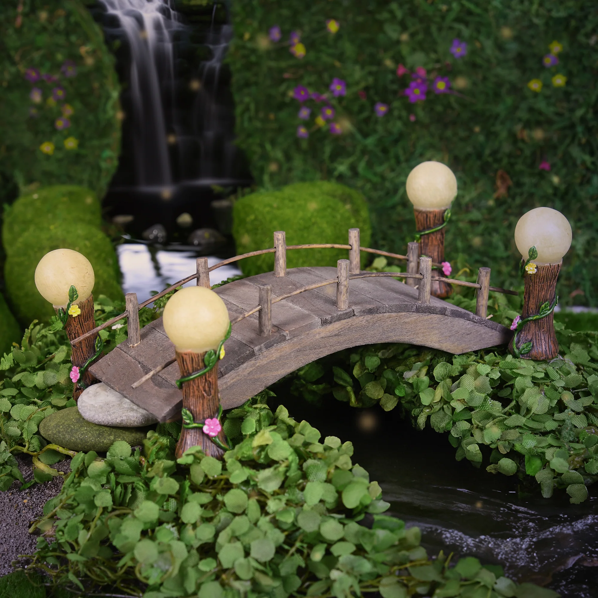 Miniature Wooden Fairy Garden Bridge Dollhouse Accessories Yard Outdoor Decor - Image 6