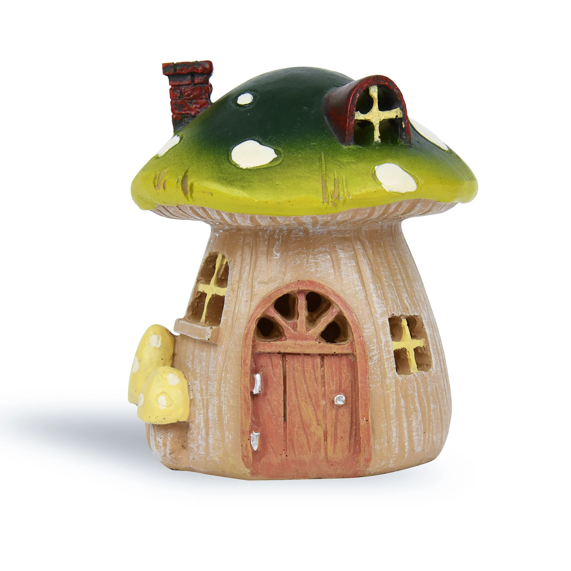 Mushroom House Miniature Fairy Garden Mini Yard Decor w/LED Light Mushroom Gifts