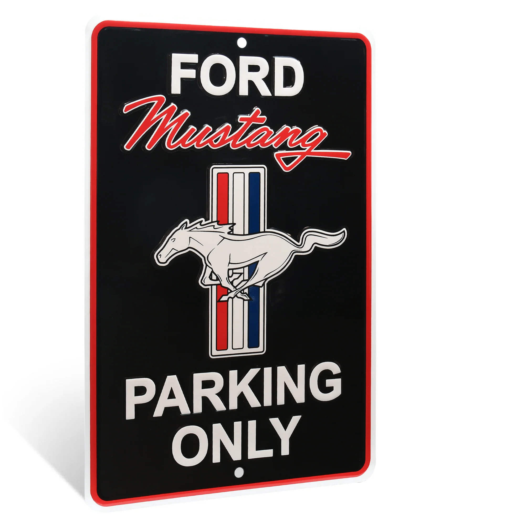 Metal Ford Mustang Parking Only Sign Garage Shop Man Cave Vintage Car Wall Decor