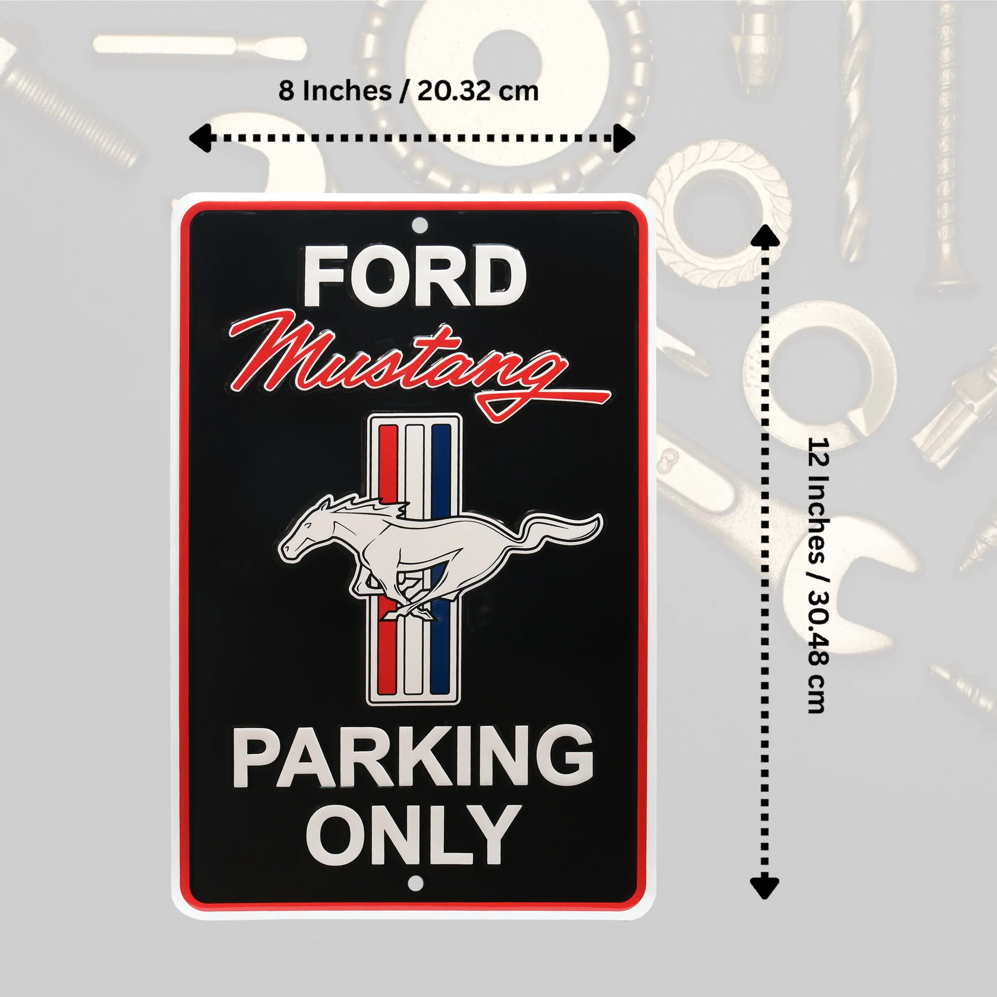 Metal Ford Mustang Parking Only Sign Garage Shop Man Cave Vintage Car Wall Decor - Image 6