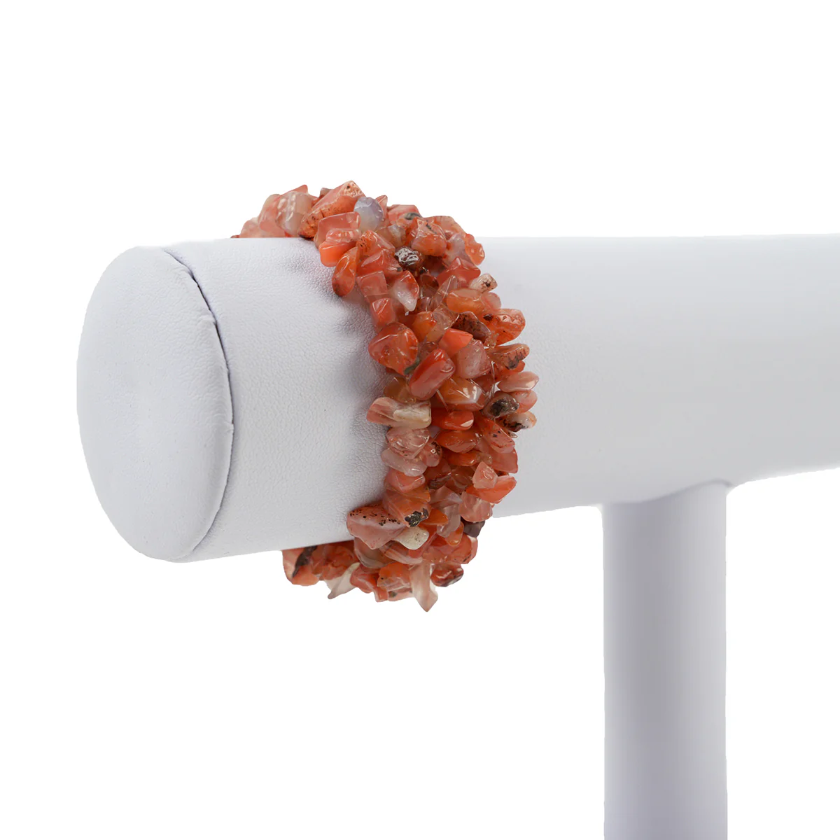 Natural Carnelian Gemstone Beaded Fashion Bracelet Coral Red Heal Stone Jewelry - Image 3