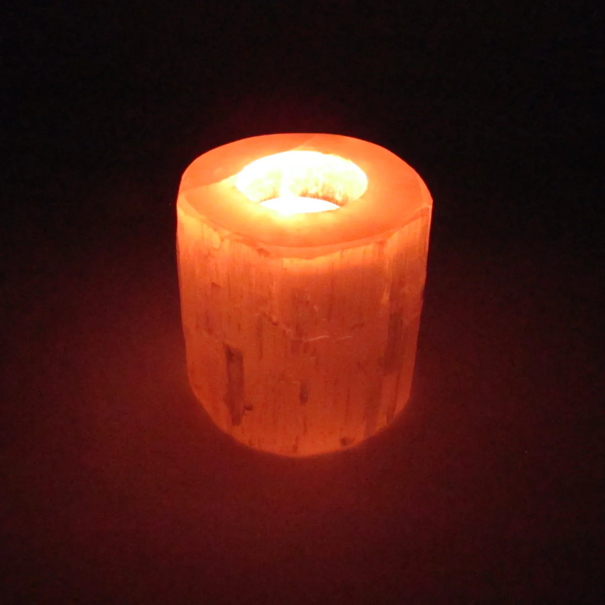 Natural Selenite Reiki Stone Candle Holder Chakra Heal Negative Energy Crystal - Image 4