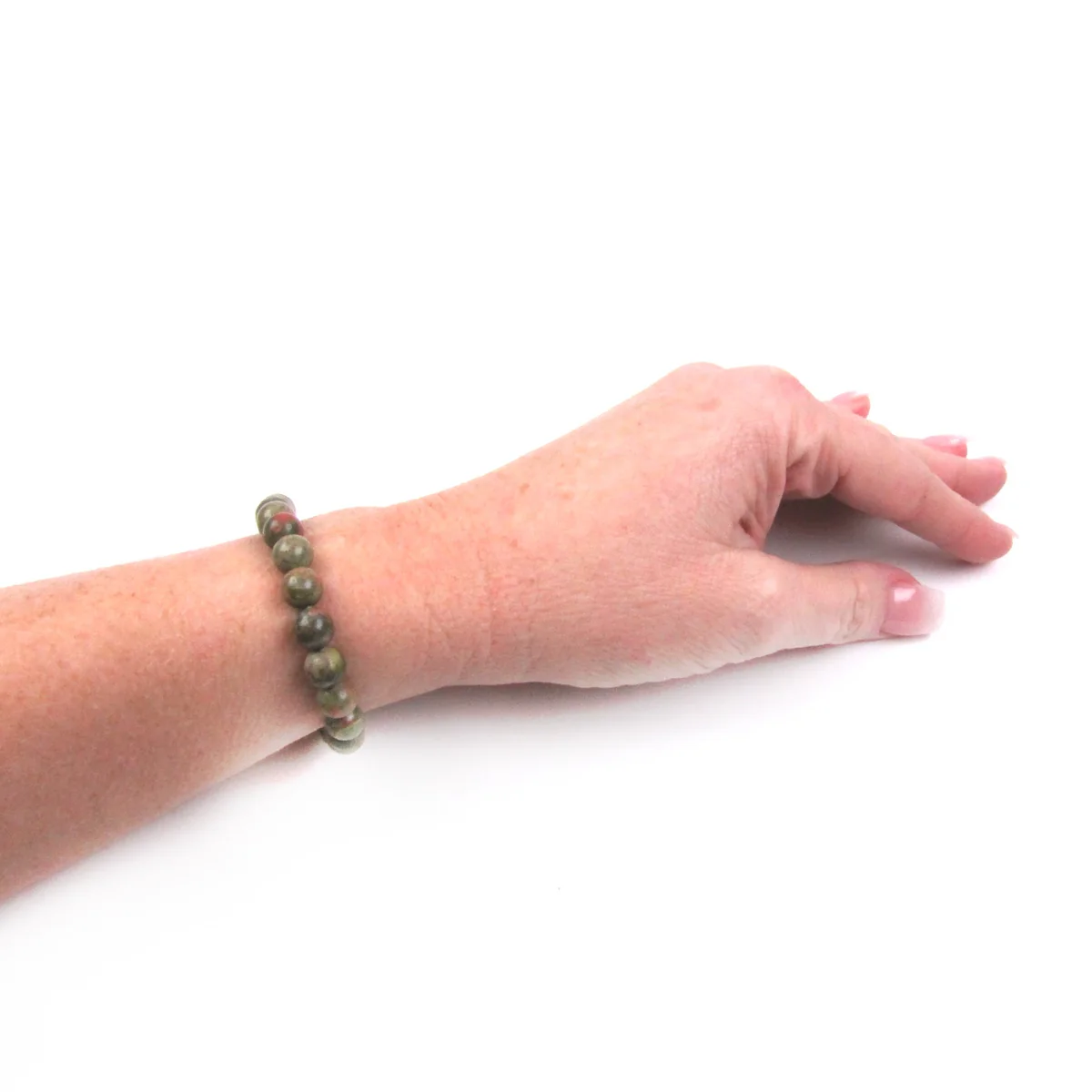 Natural Unakite Jasper Gemstone Beaded Chakra Bracelet Heal Reiki Stone Jewelry - Image 2