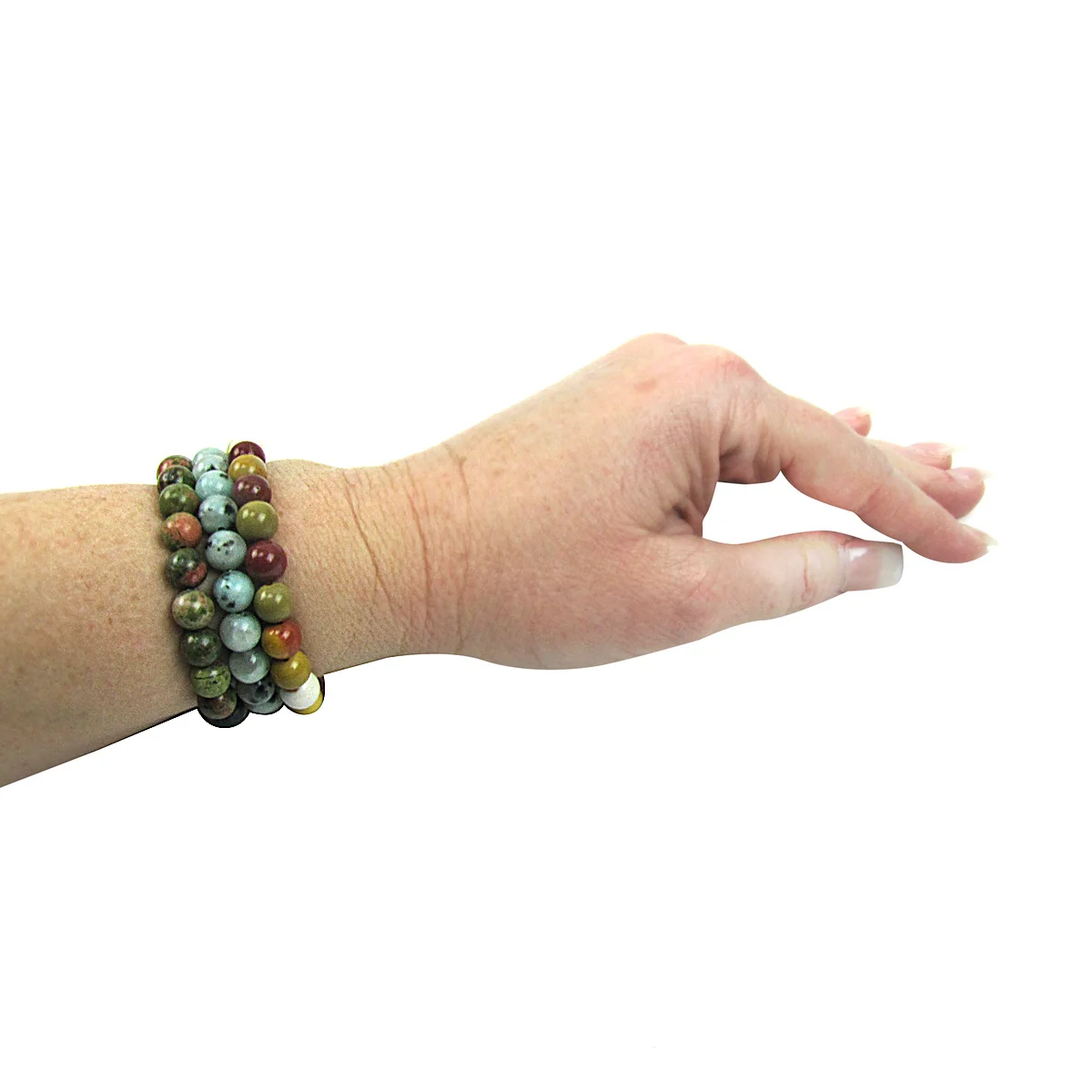 Natural Unakite Jasper Gemstone Beaded Chakra Bracelet Heal Reiki Stone Jewelry - Image 6