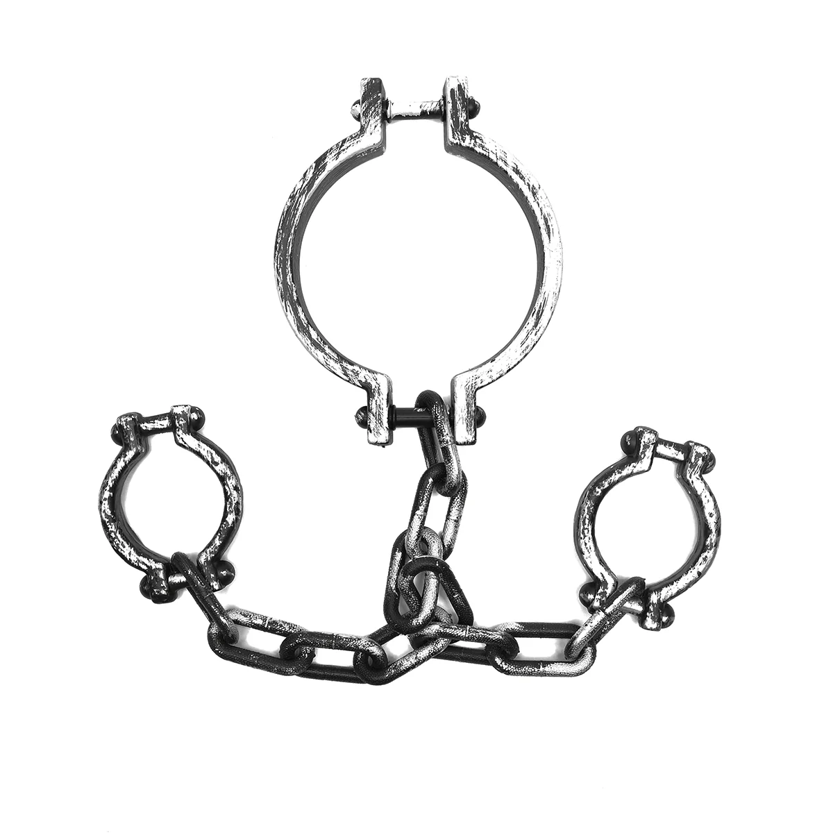 Neck Wrist Shackle Prison Chains Handcuff Restraints Halloween Costume Accessory - Image 2