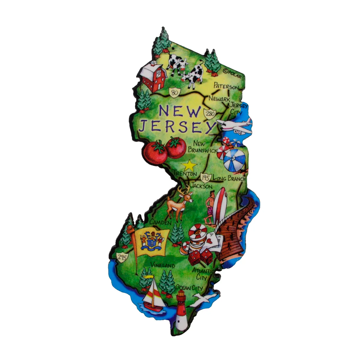 New Jersey Artwood Jumbo Fridge Magnet