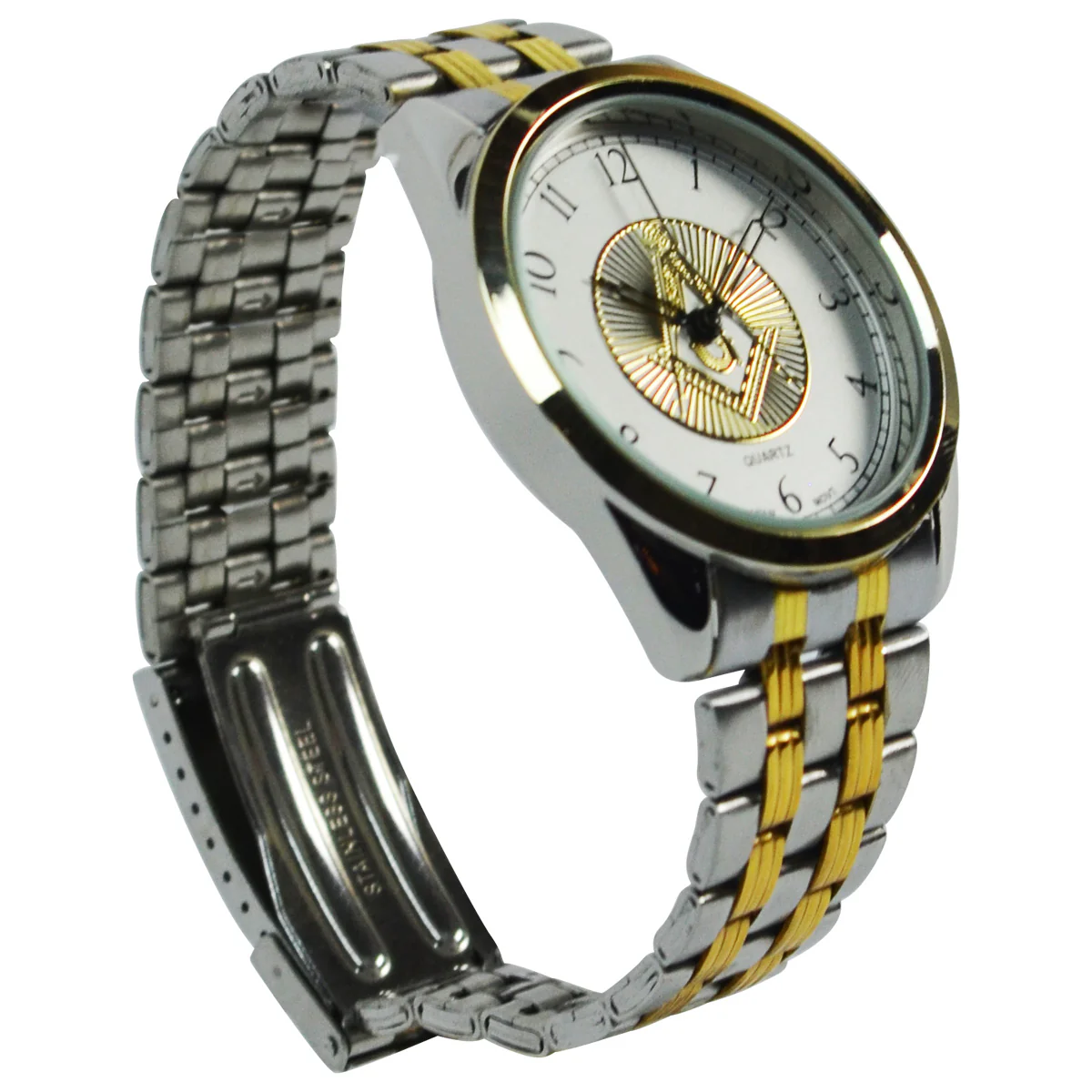 New Silver Tone Masonic Men's Wrist Watch Gift - Image 3