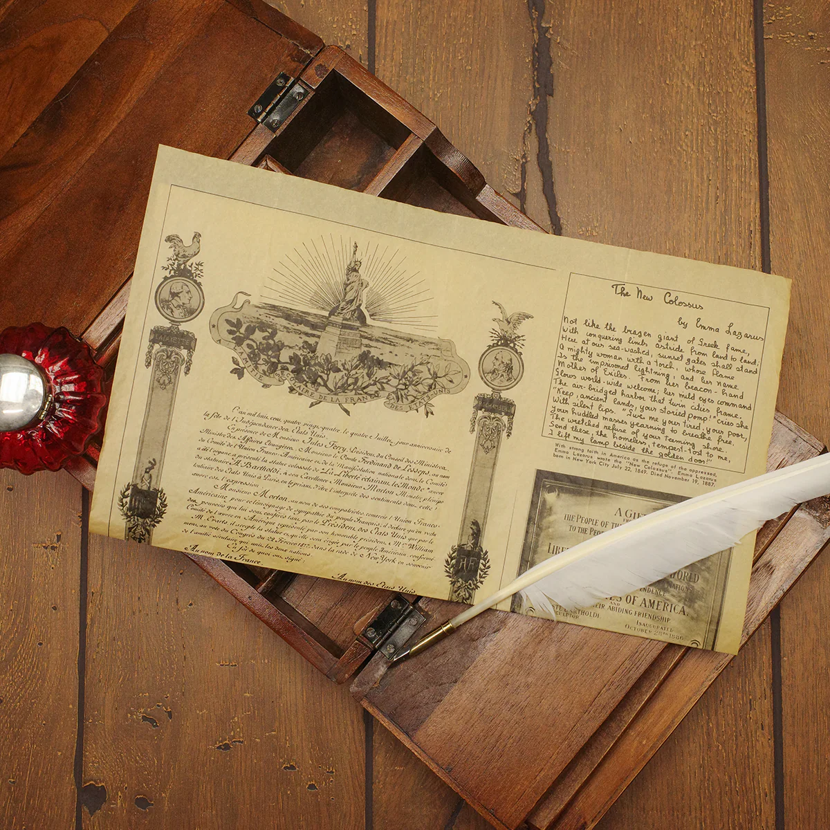 New York Parchment Paper Poster Statue of Liberty Deed Wall Art NYC Home Decor - Image 4
